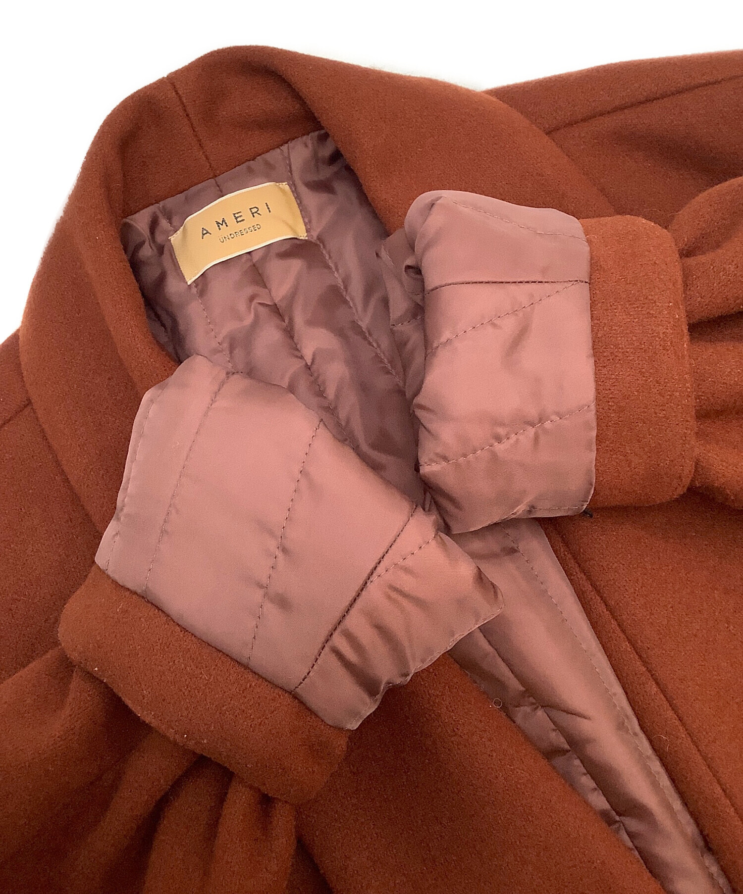 中古・古着通販】Ameri (アメリ) UND FLOWING COLLAR SHORT COAT