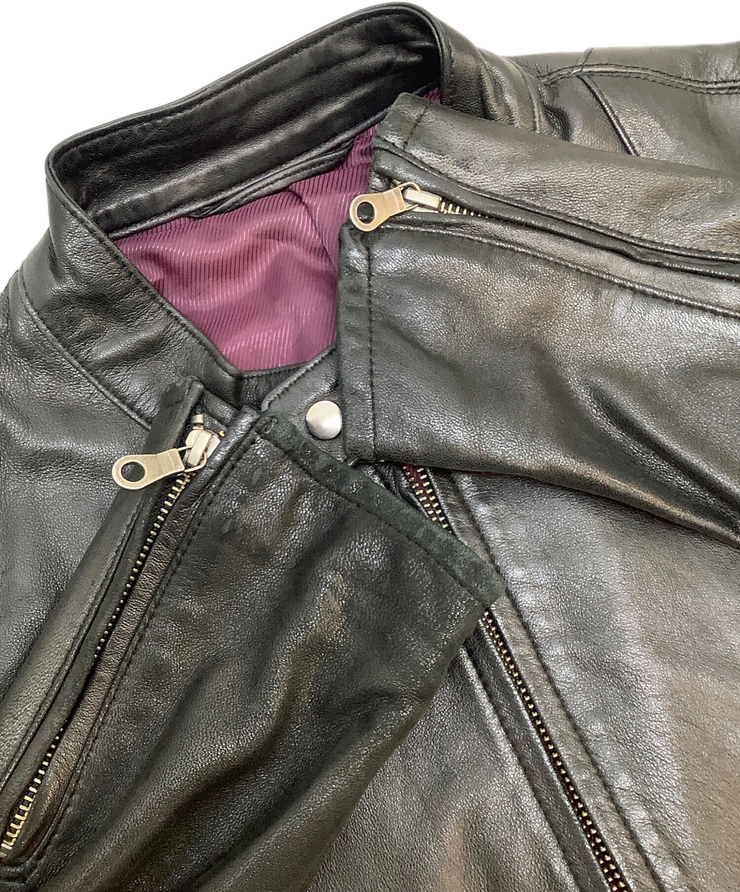ね*こ様 【最終価格】ビンテージ レザー ジャケット BOYCOTT ボイコット 中古・古着通販】BOYCOTT (ボイコット) ライダースジャケット ブラック