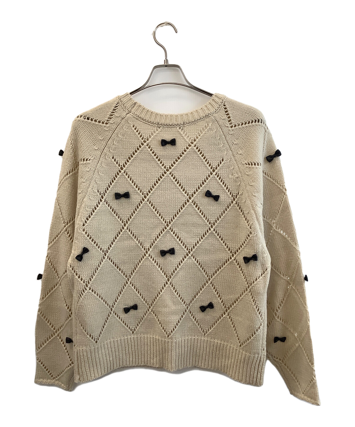 限定値下げ♡COCO DEAL ココディール♡ダイヤ柄リボンニット♡ 中古・古着通販】COCODEAL (ココディール) ダイヤ柄リボンニット