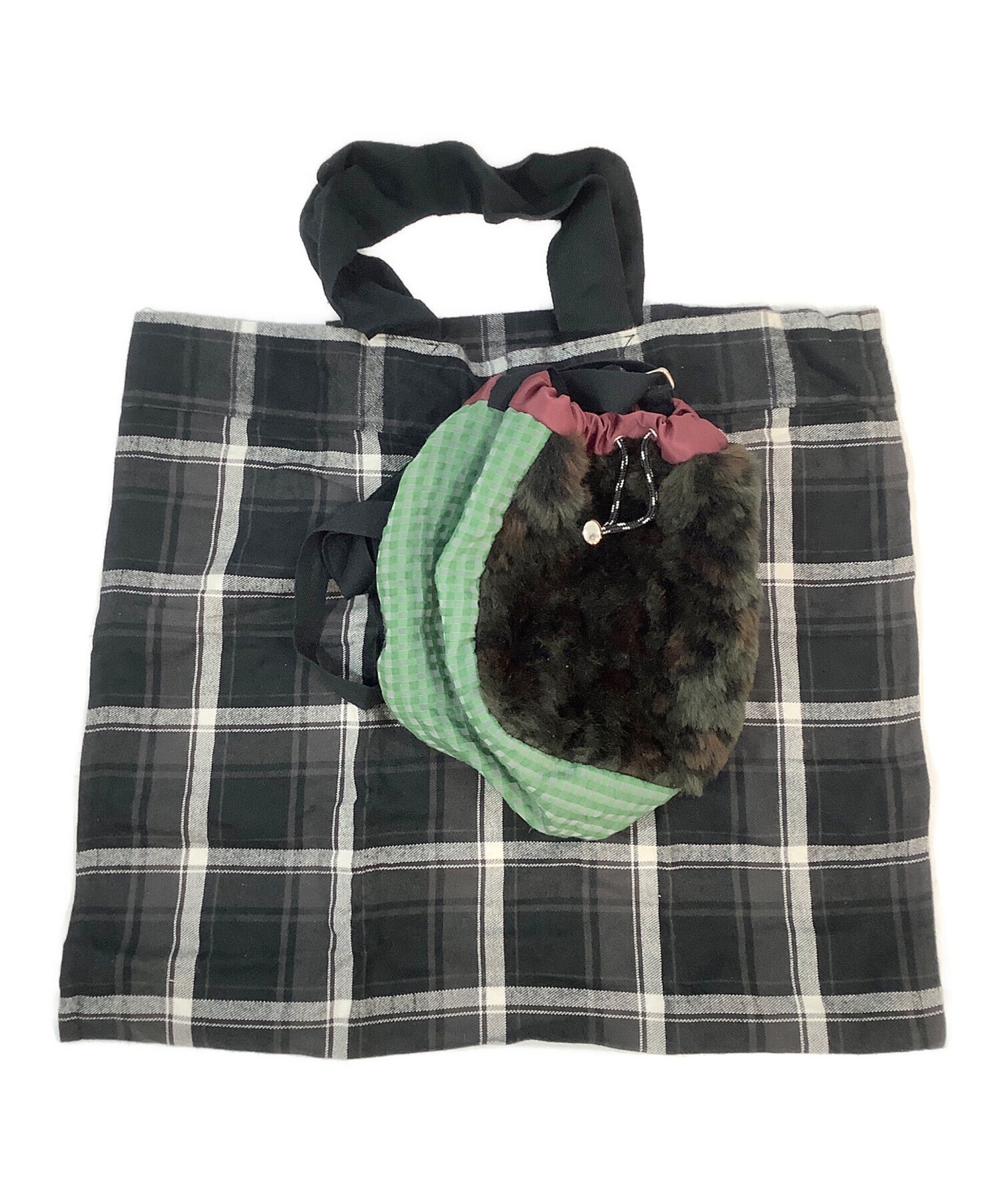 中古・古着通販】sacai (サカイ) 巾着2WAYショルダーバッグ グリーン