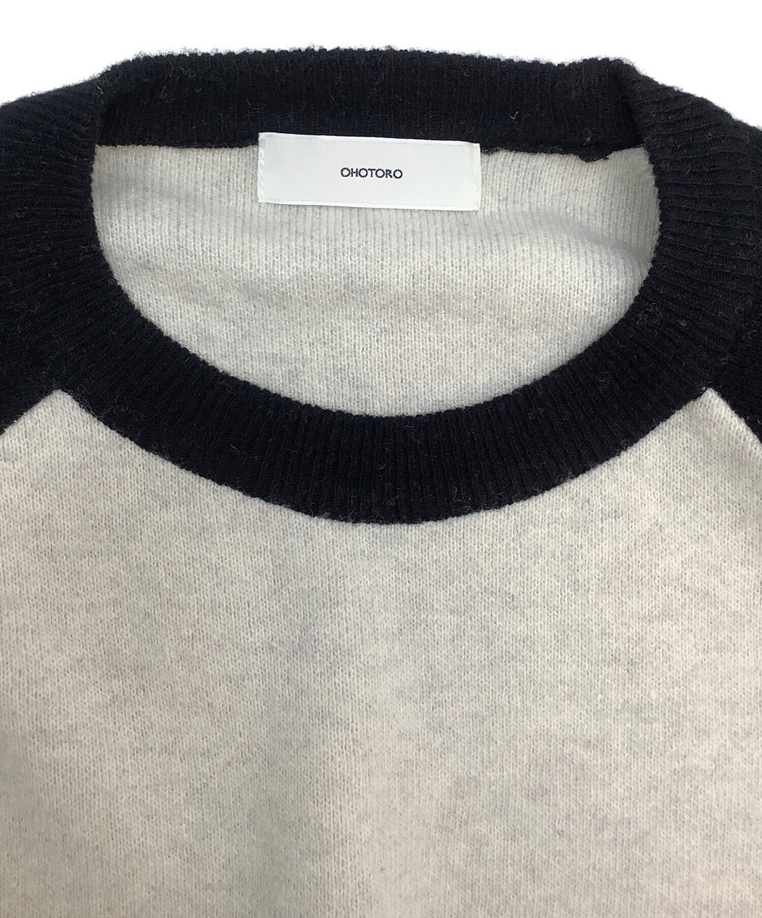 中古・古着通販】OHOTORO (オオトロ) ラグランニット クリーム