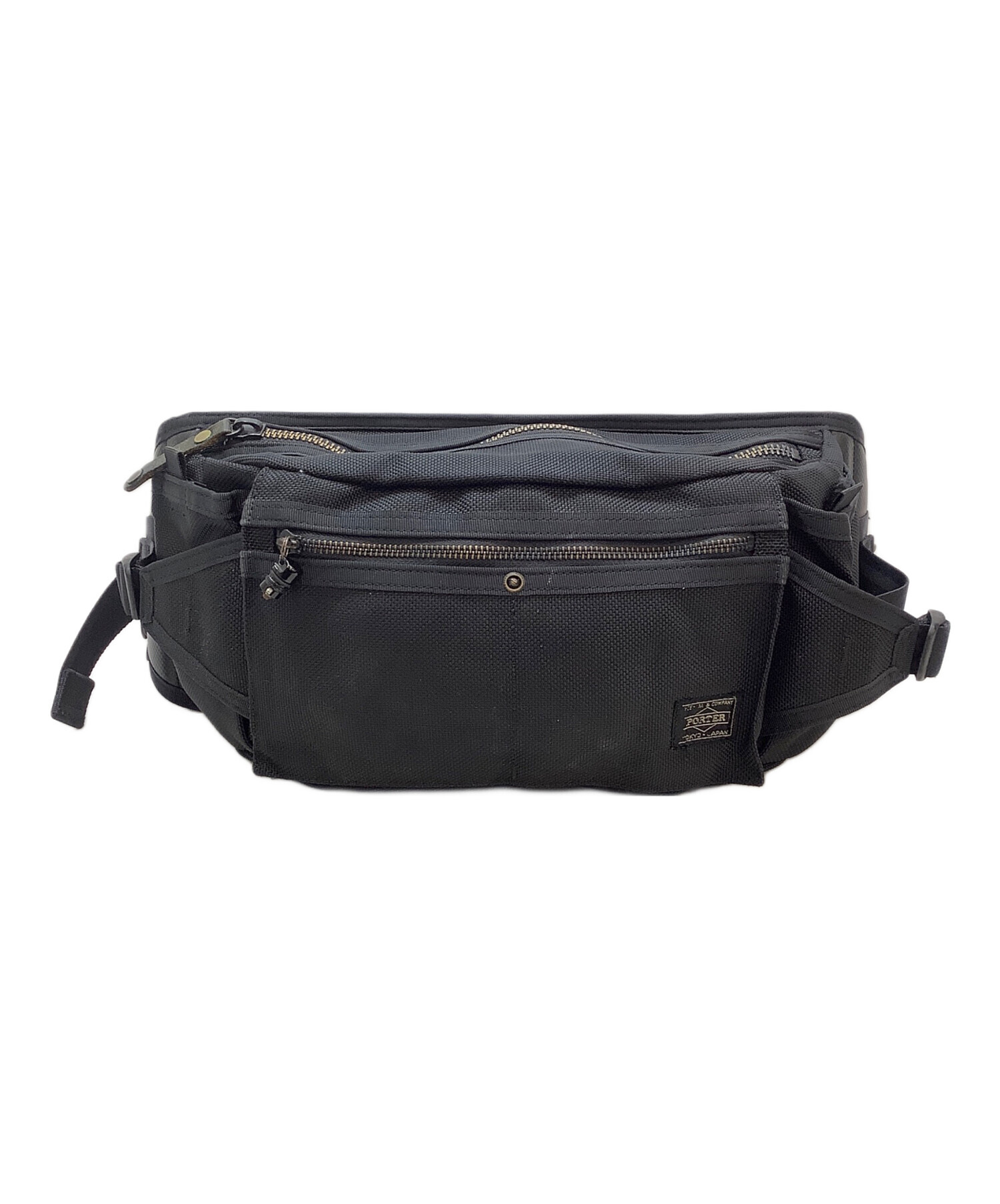 PORTER ボディバッグ ブラック デニム　中古美品 中古・古着通販】PORTER (ポーター) ボディーバッグ ブラック