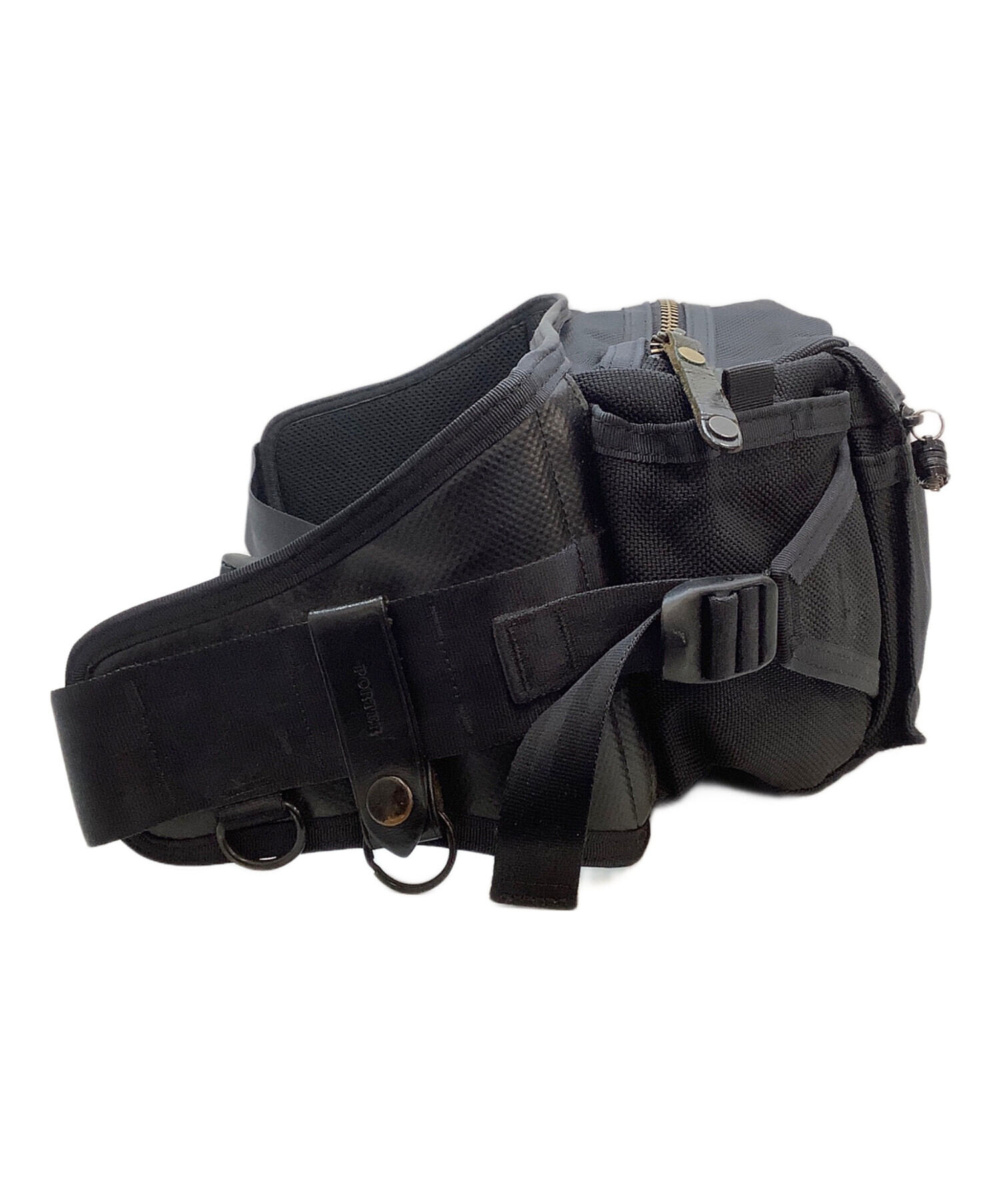 PORTER ボディバッグ ブラック デニム　中古美品 中古・古着通販】PORTER (ポーター) ボディーバッグ ブラック