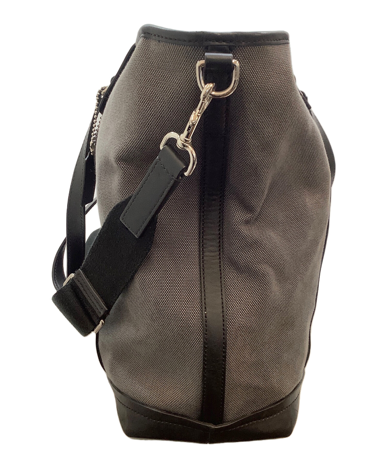 中古・古着通販】COACH (コーチ) ショルダーバッグ ブラック×グレー