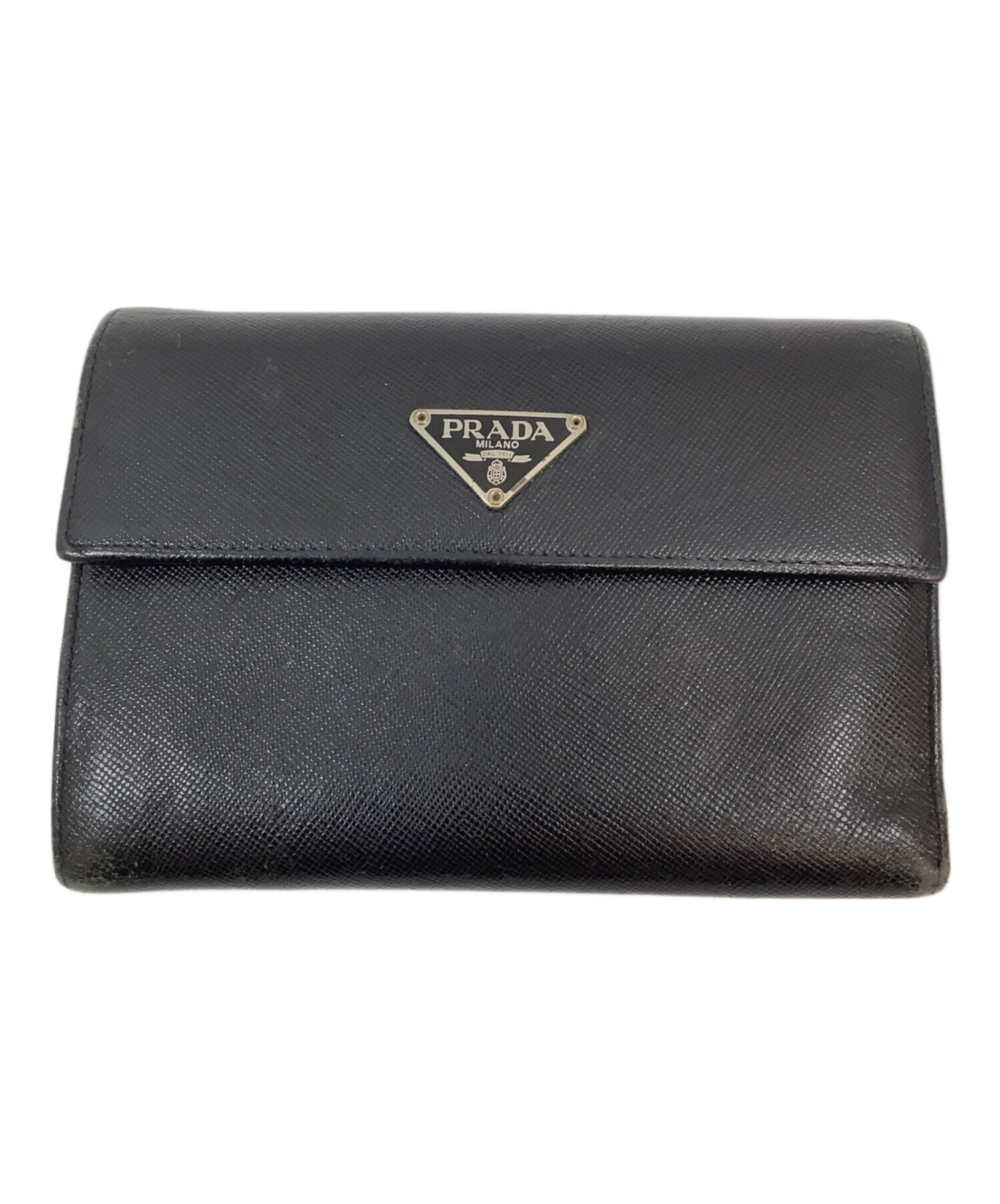 s1532 PRADA ブラック 三つ折り財布 M176A プラダ 楽天市場】プラダ M176 三つ折り 二つ折り財布（小銭入れあり