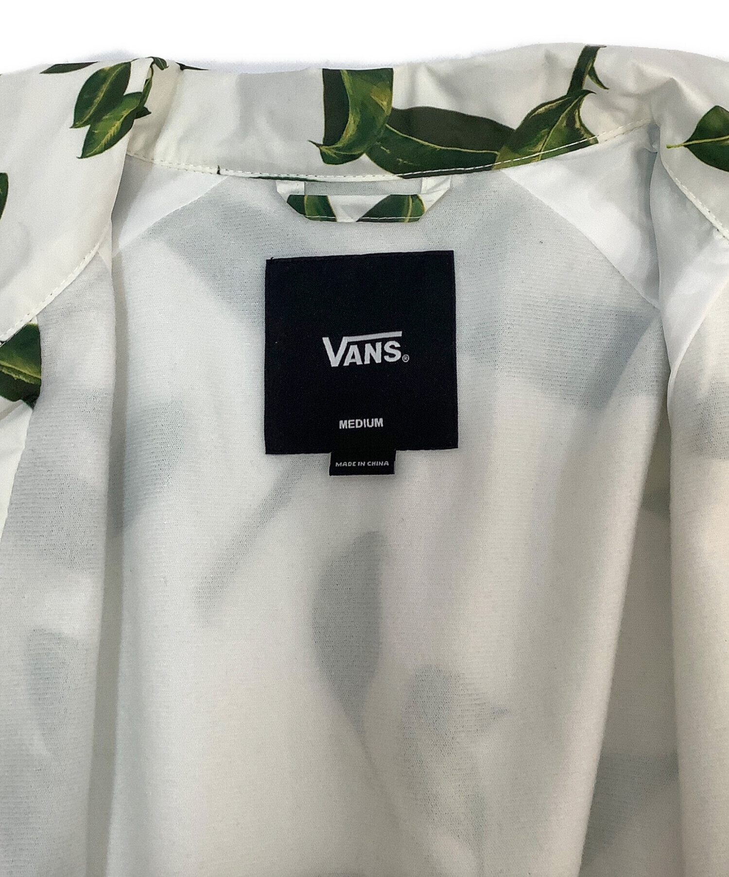 中古・古着通販】VANS (バンズ) コーチジャケット ホワイト×グリーン 