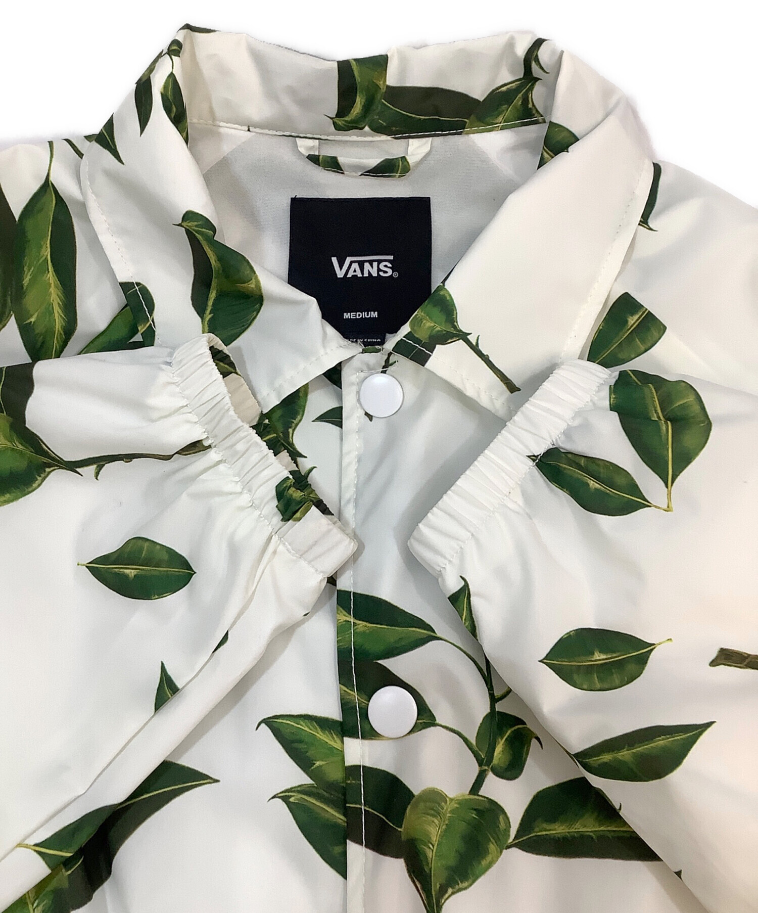 中古・古着通販】VANS (バンズ) コーチジャケット ホワイト×グリーン 