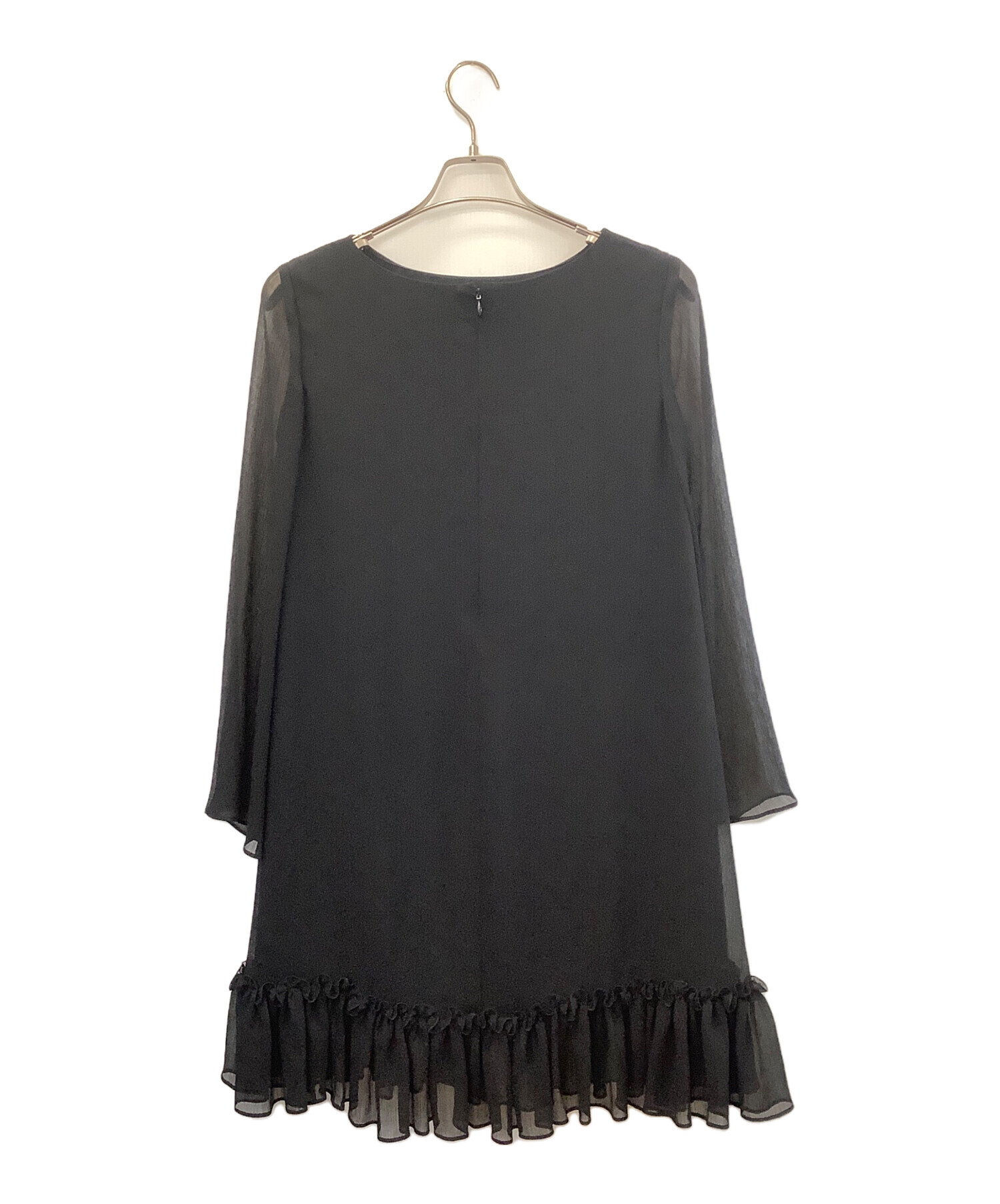 中古・古着通販】ADEAM (アディアム) 長袖ワンピース ブラック  