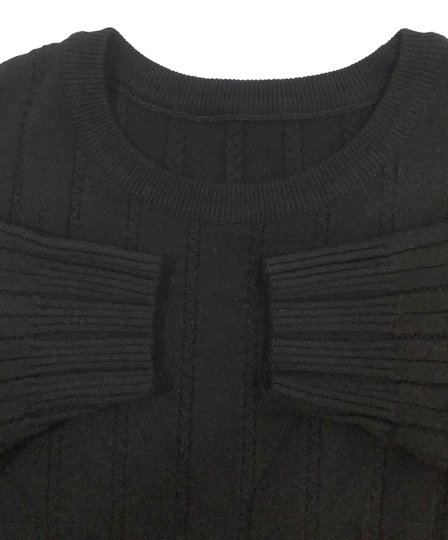 中古・古着通販】FOXEY (フォクシー) 半袖ニット ブラック サイズ:38