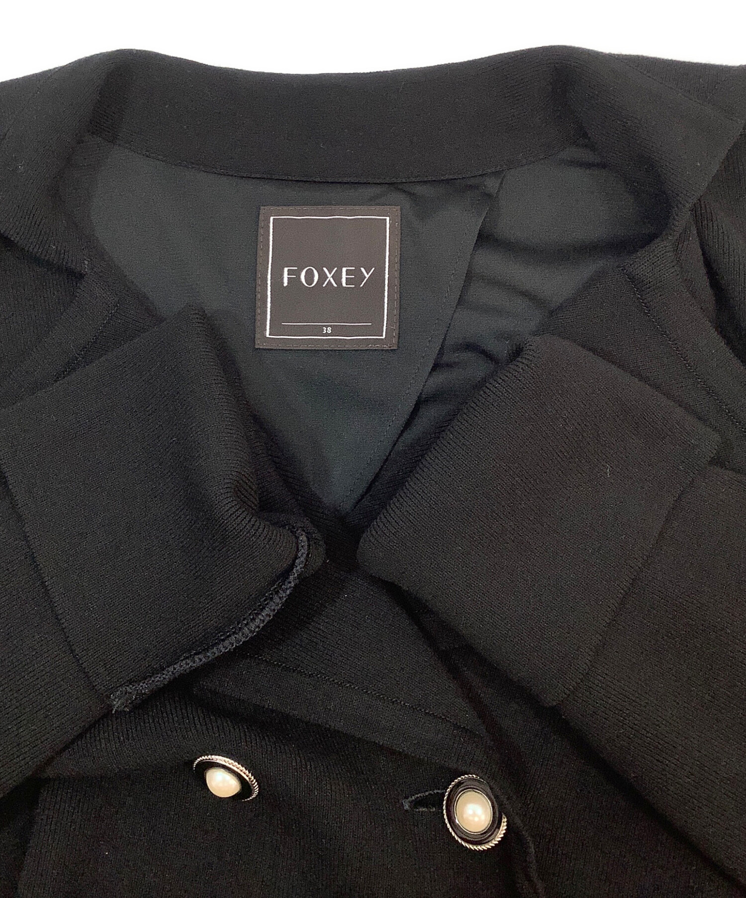 フォクシー新品未使用ジャケット定価79,820円 中古・古着通販】FOXEY (フォクシー) ジャケット ブラック サイズ:38