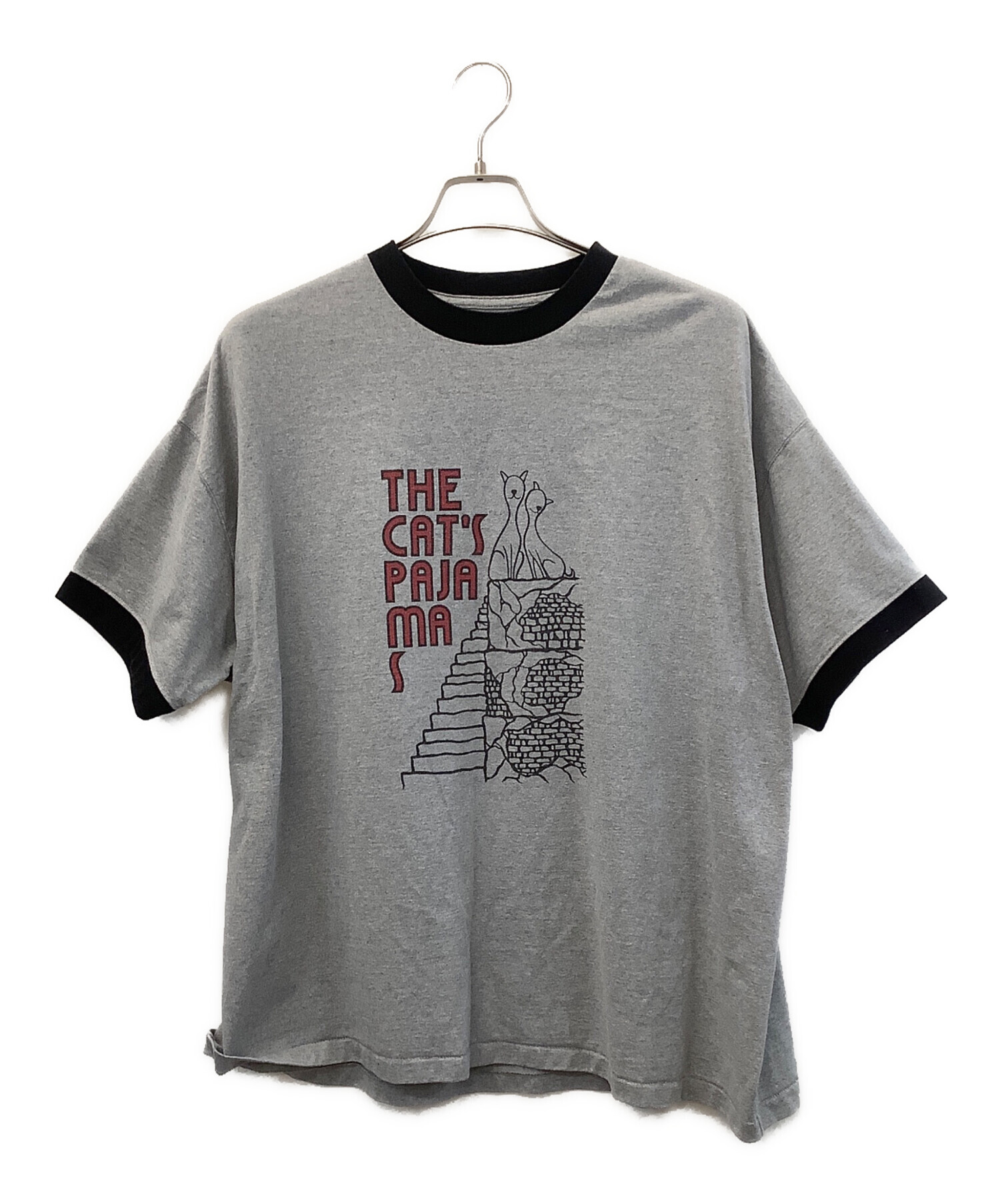 中古・古着通販】F/CE. (エフシーイー) CAT RINGER T-SHIRT グレー 