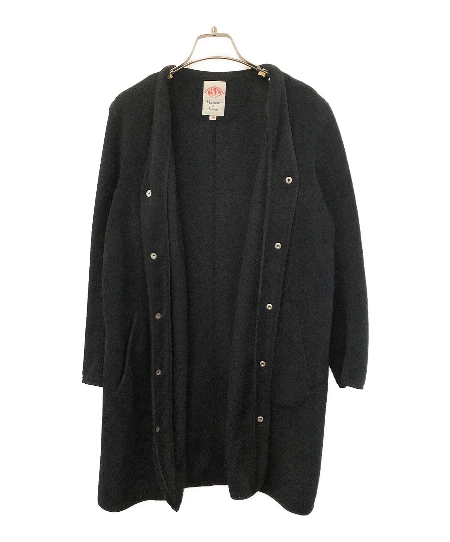 DANTON ノーカラーフリースジャケット 42 黒 DANTON（ダントン）の