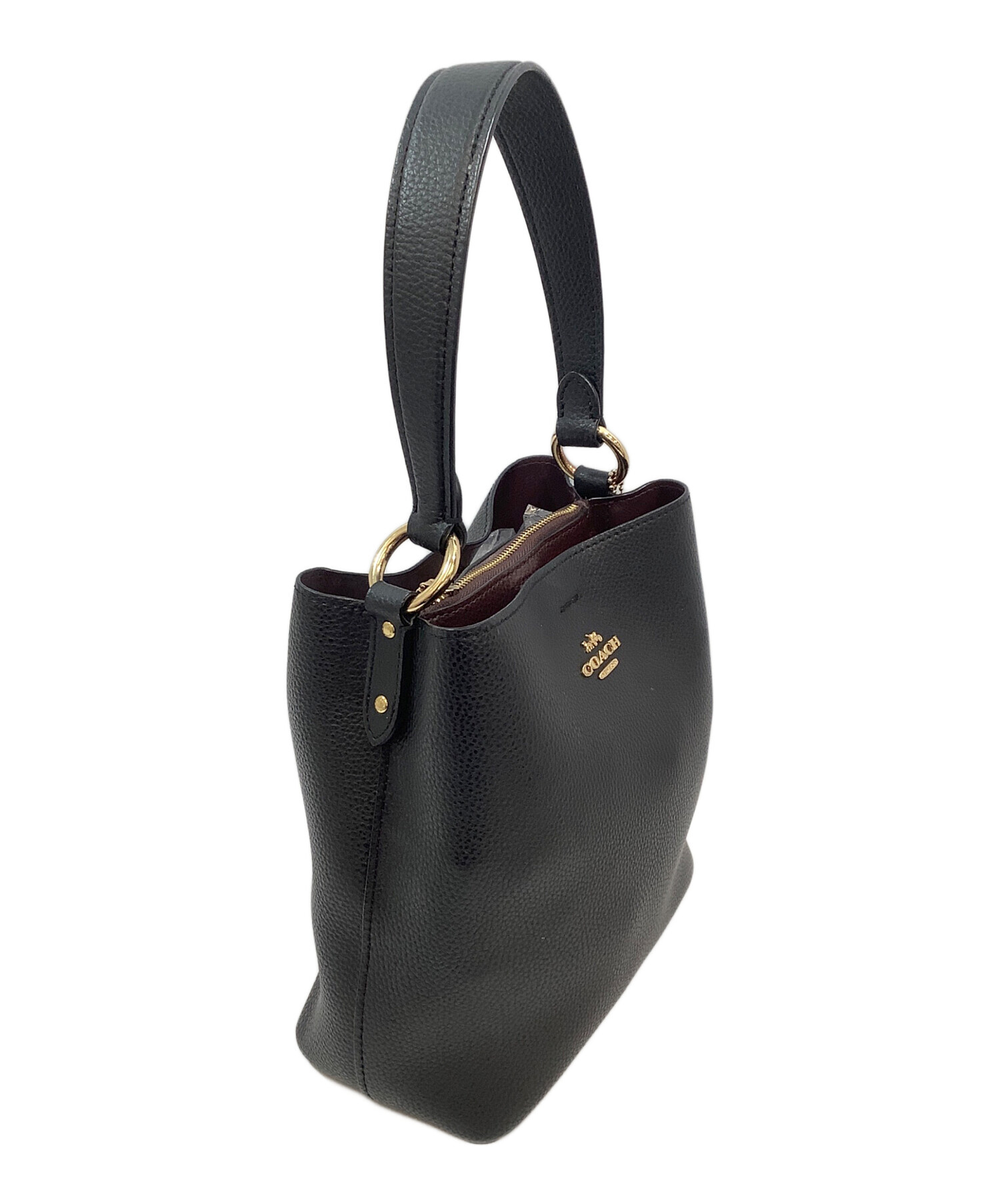 【美品】　COACH ブラック ハンドバッグ COACH（コーチ） ハンドバッグ レディース レザー CE619 SVDTV