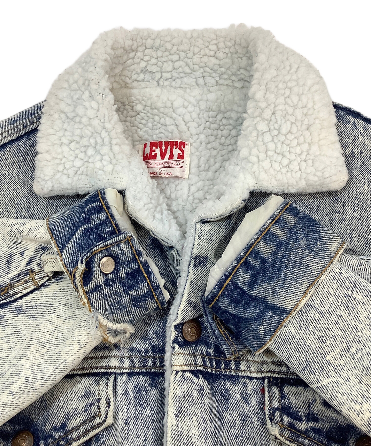 中古・古着通販】LEVI'S (リーバイス) 裏ボアデニムジャケット ブルー