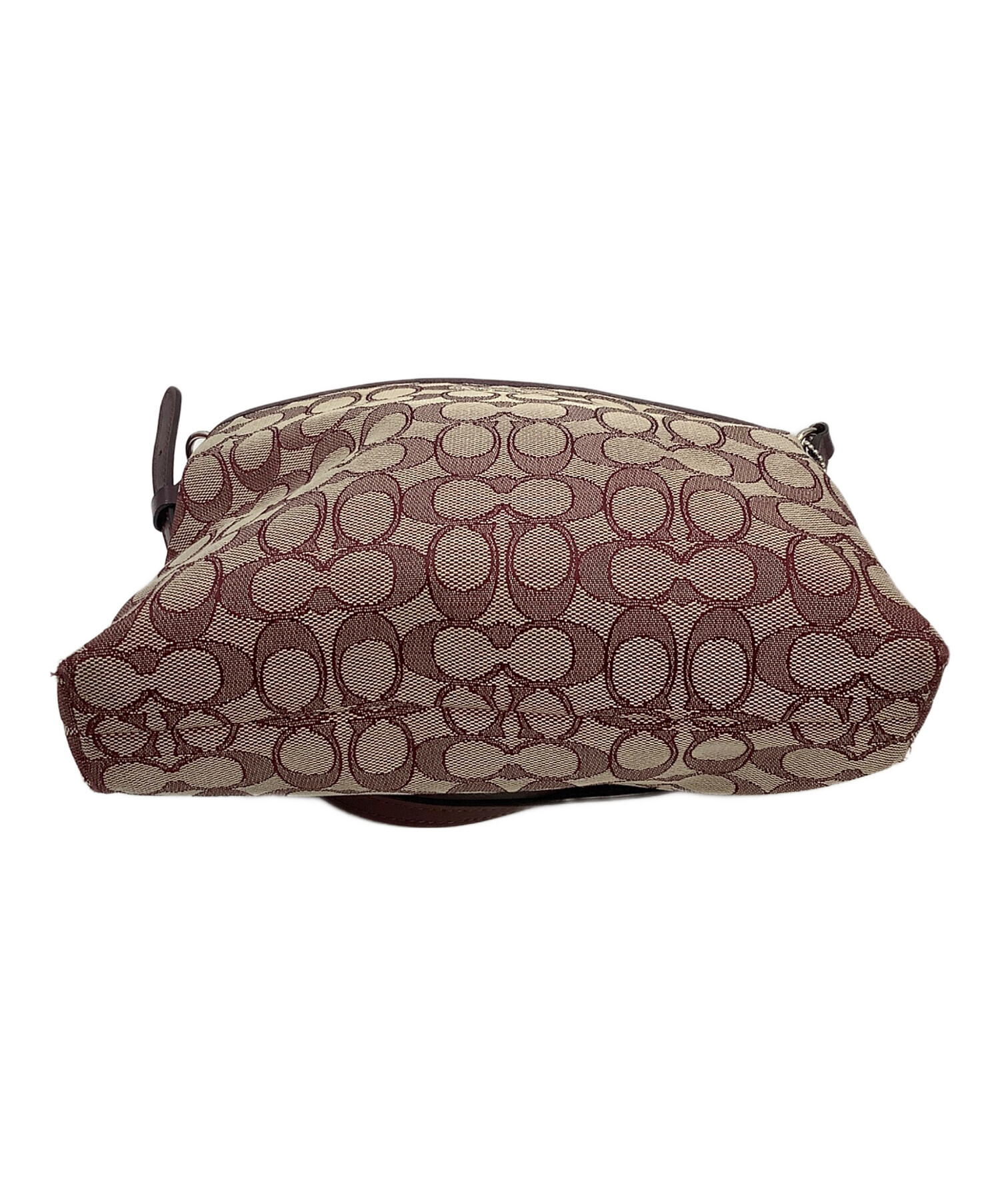 中古・古着通販】COACH (コーチ) ショルダーバッグ ベージュ×パープル 