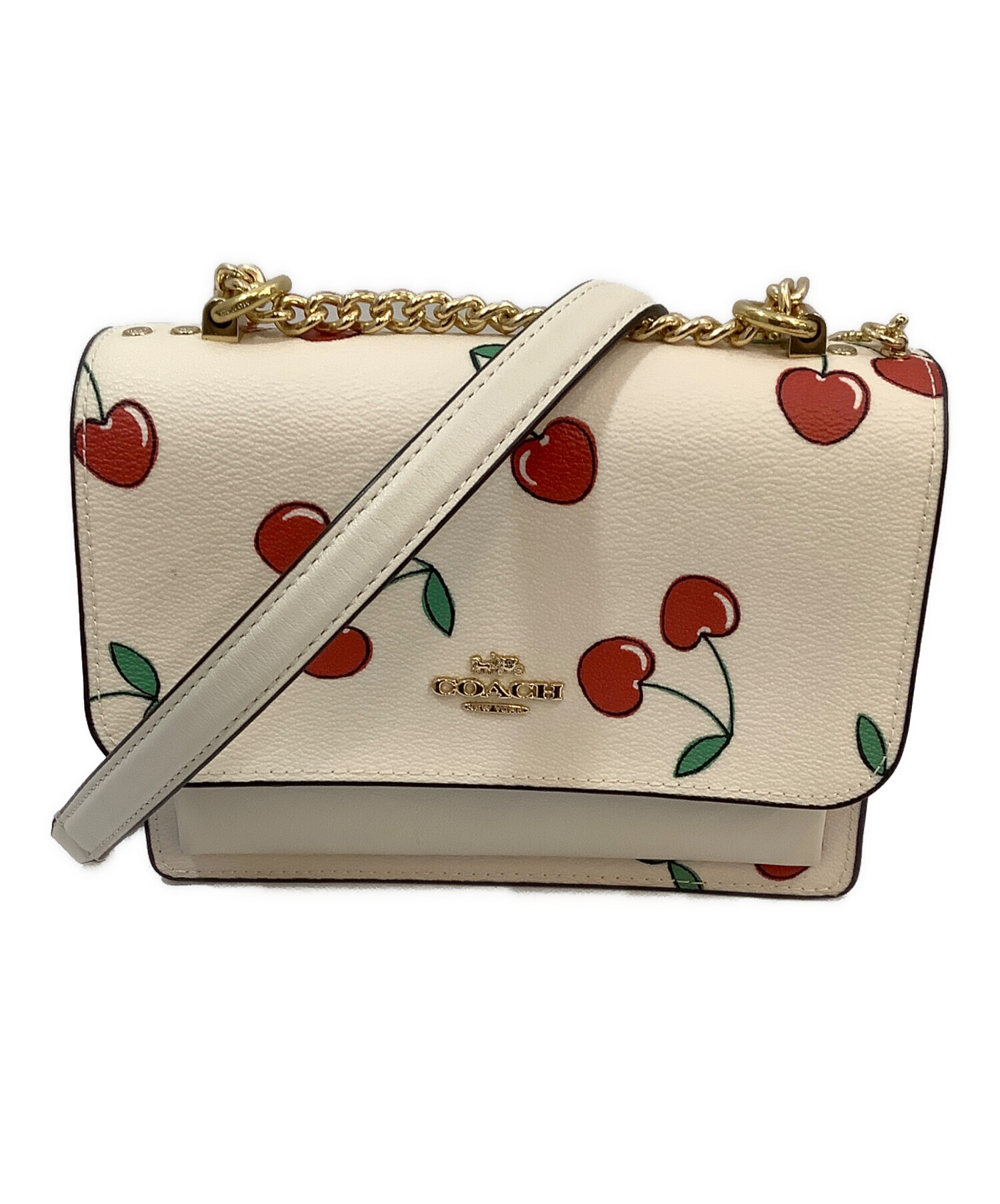 中古・古着通販】COACH (コーチ) ショルダーバッグ レッド×ベージュ 