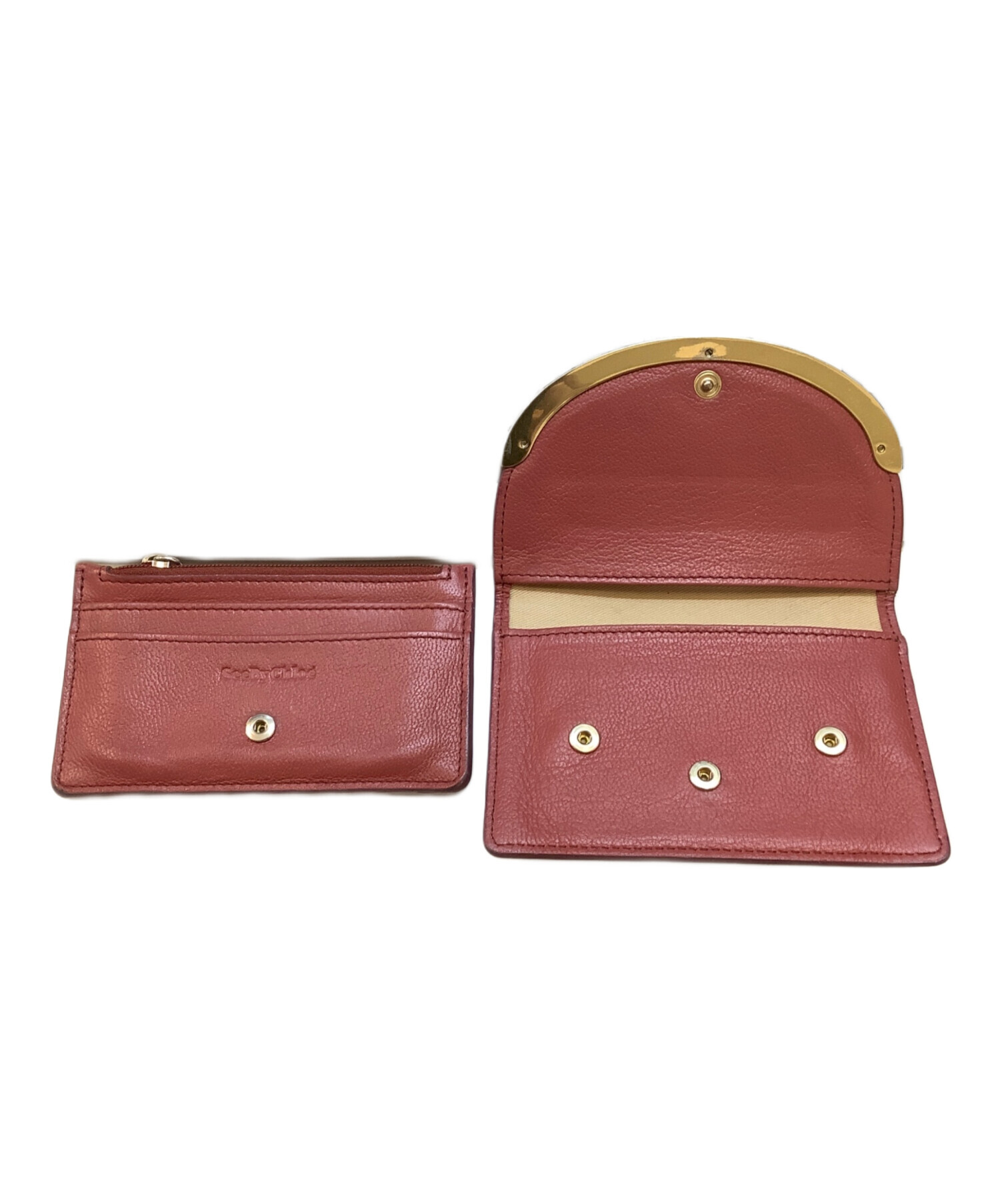 中古・古着通販】SEE BY CHLOE (シーバイクロエ) 2つ折り財布 ピンク