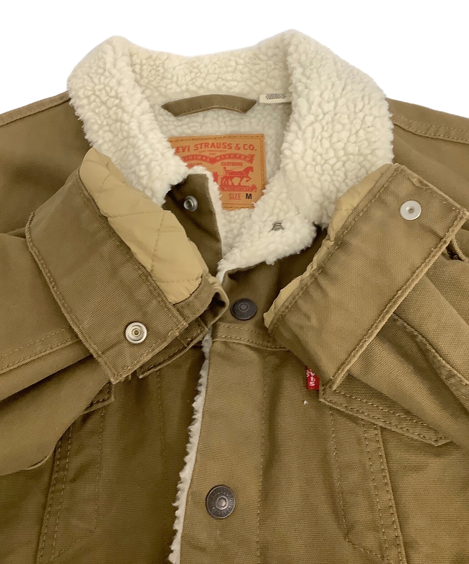 中古・古着通販】LEVI'S (リーバイス) ボアデニムジャケット カーキ