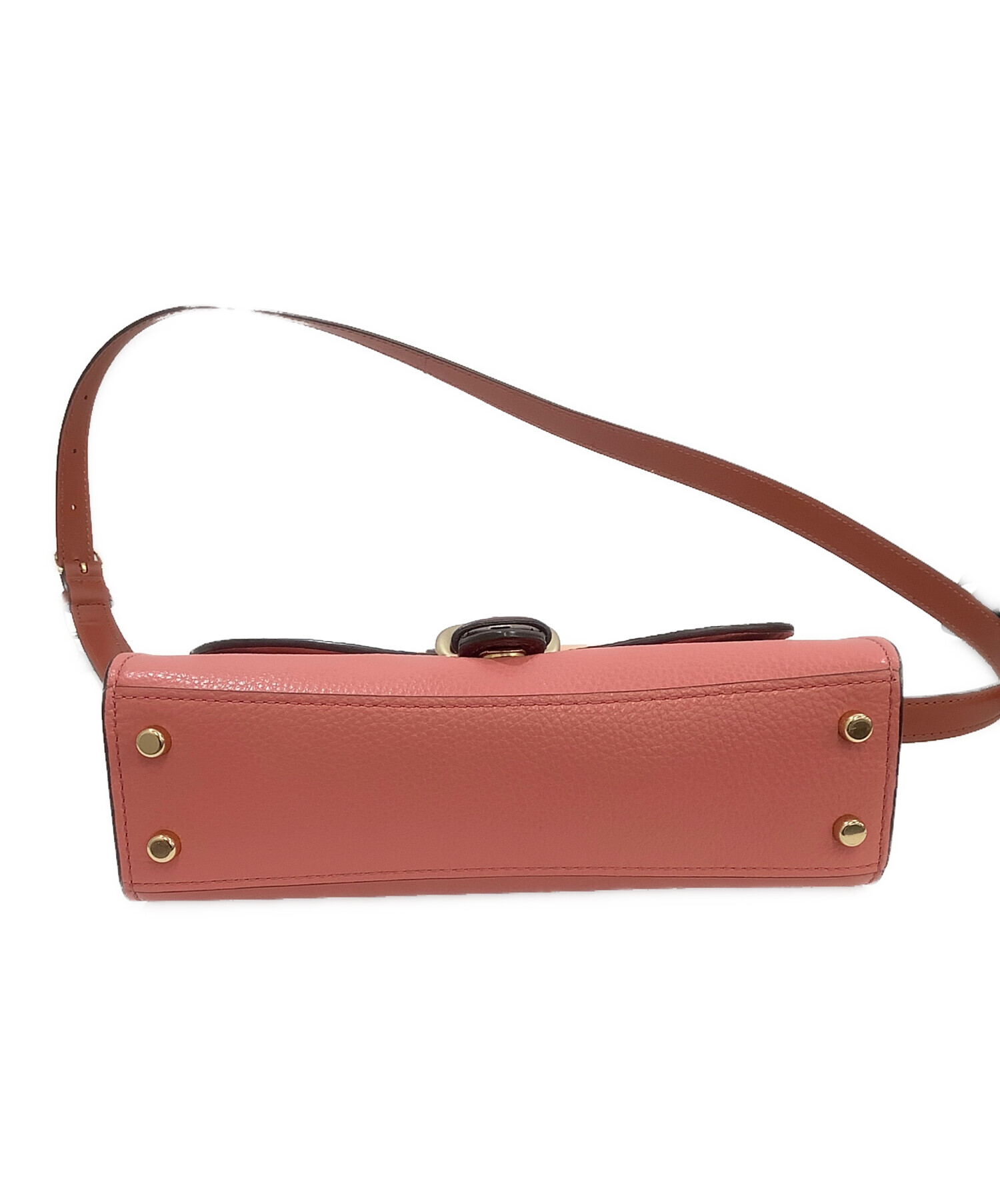 中古・古着通販】COACH (コーチ) ショルダーバッグ オレンジ×ピンク 