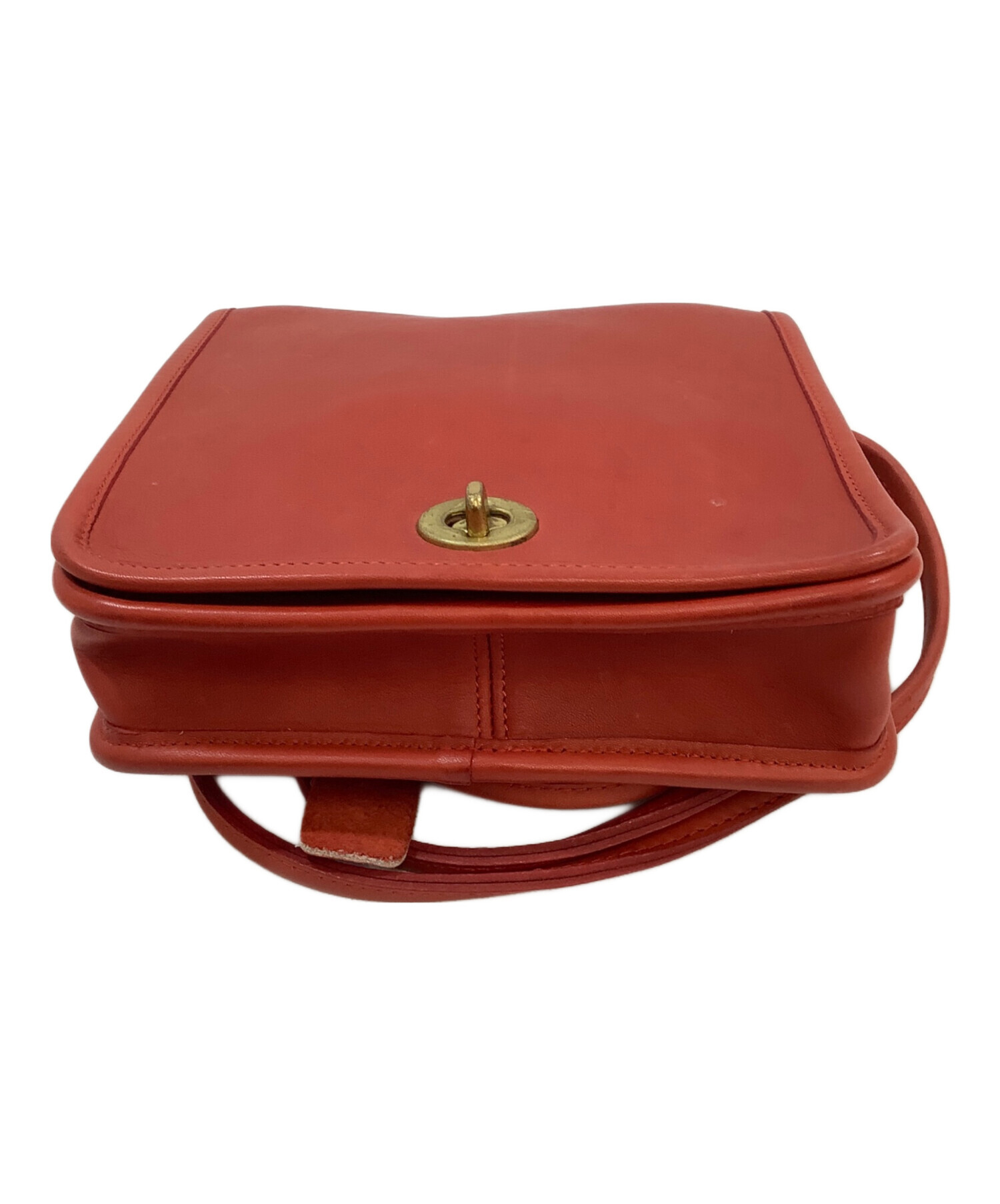 中古・古着通販】COACH (コーチ) フラップショルダーバッグ レッド