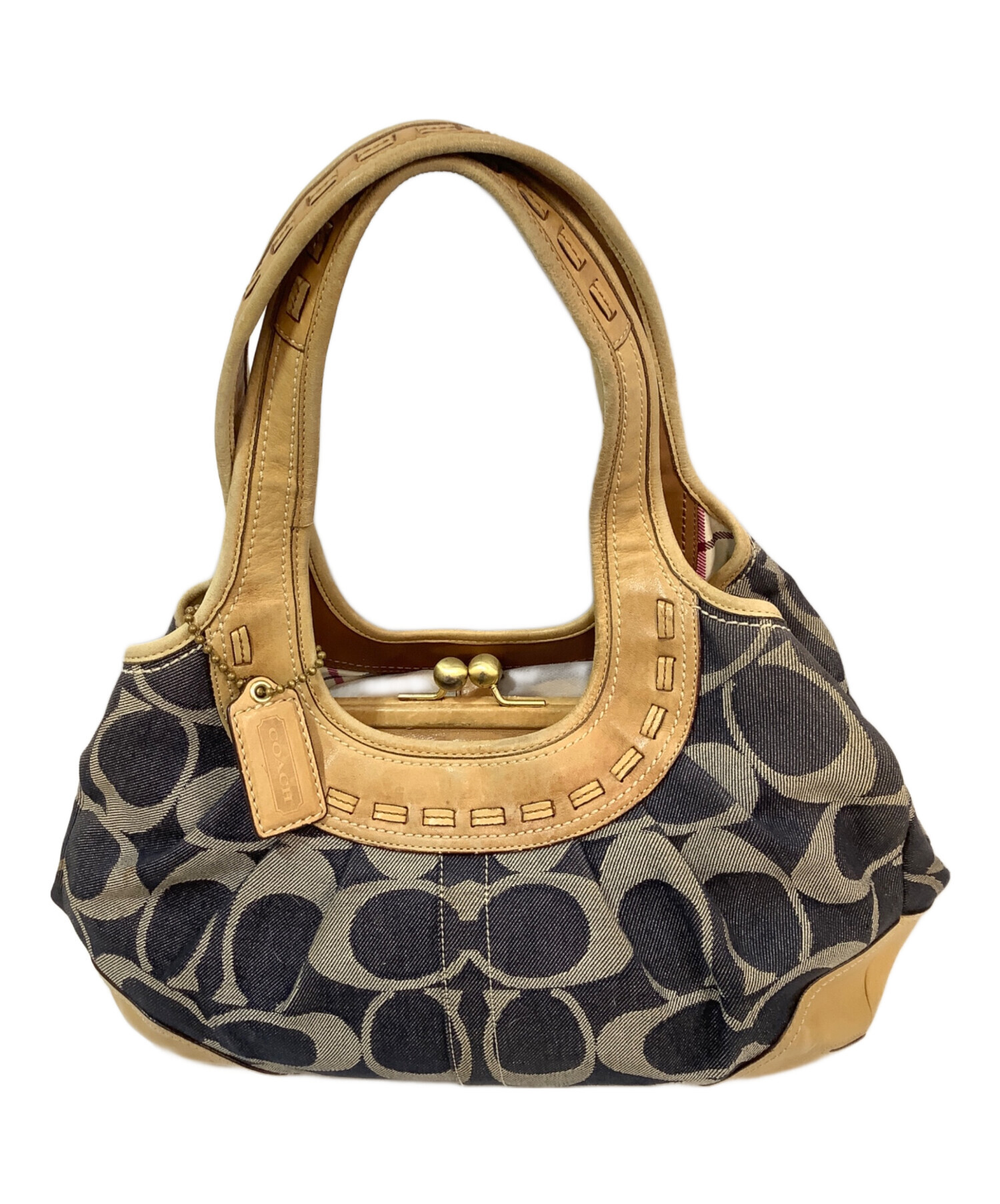 中古・古着通販】COACH (コーチ) デニムワンショルダーバッグ ブラウン 