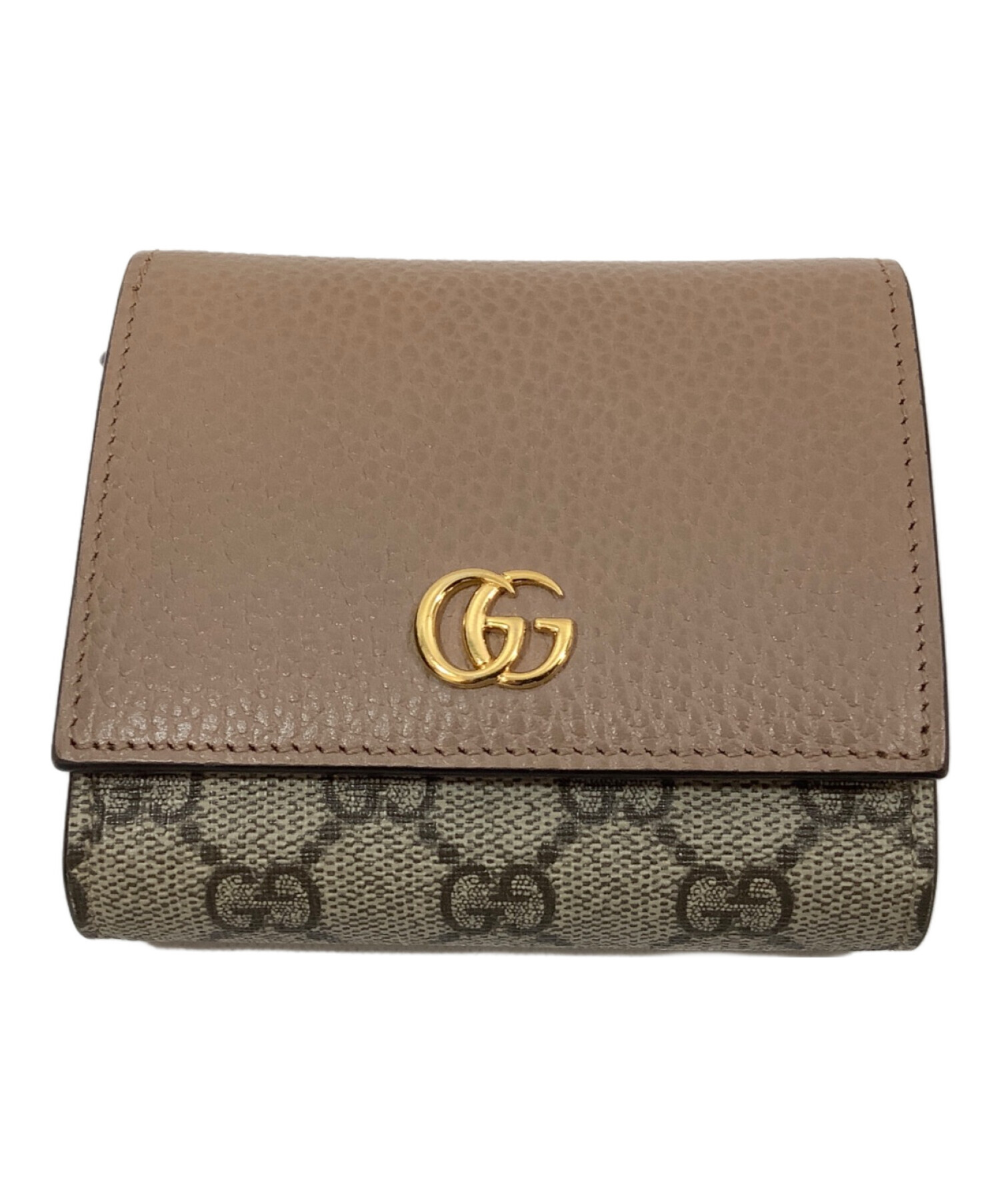 【在庫一掃】 グッチ ダブルG バイカラー ミディアム ウォレット 【中古】 GUCCI - 【在庫一掃】 グッチ ダブルG バイカラー ミディアム