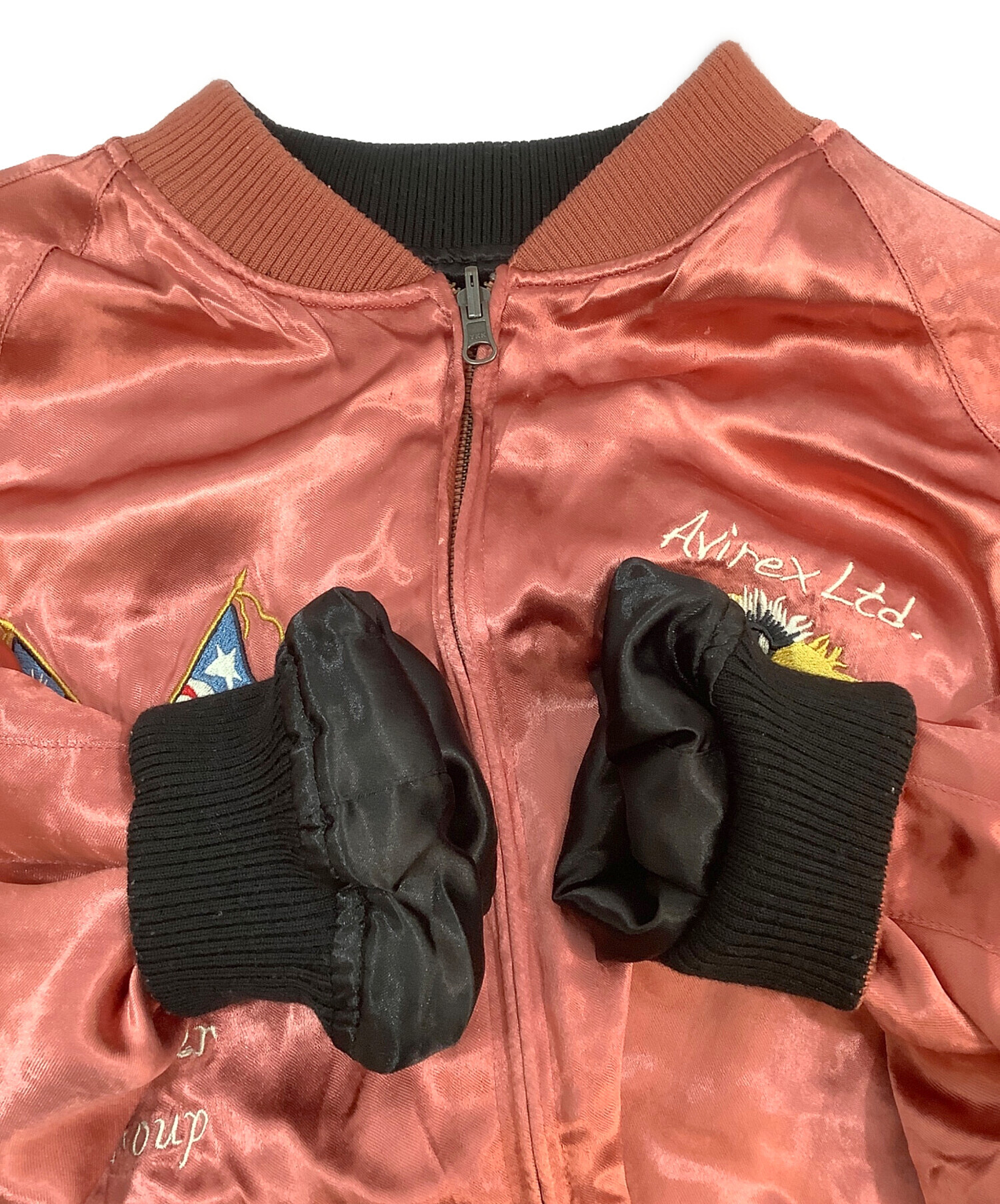 中古・古着通販】AVIREX (アヴィレックス) スカジャン ブラック×ピンク