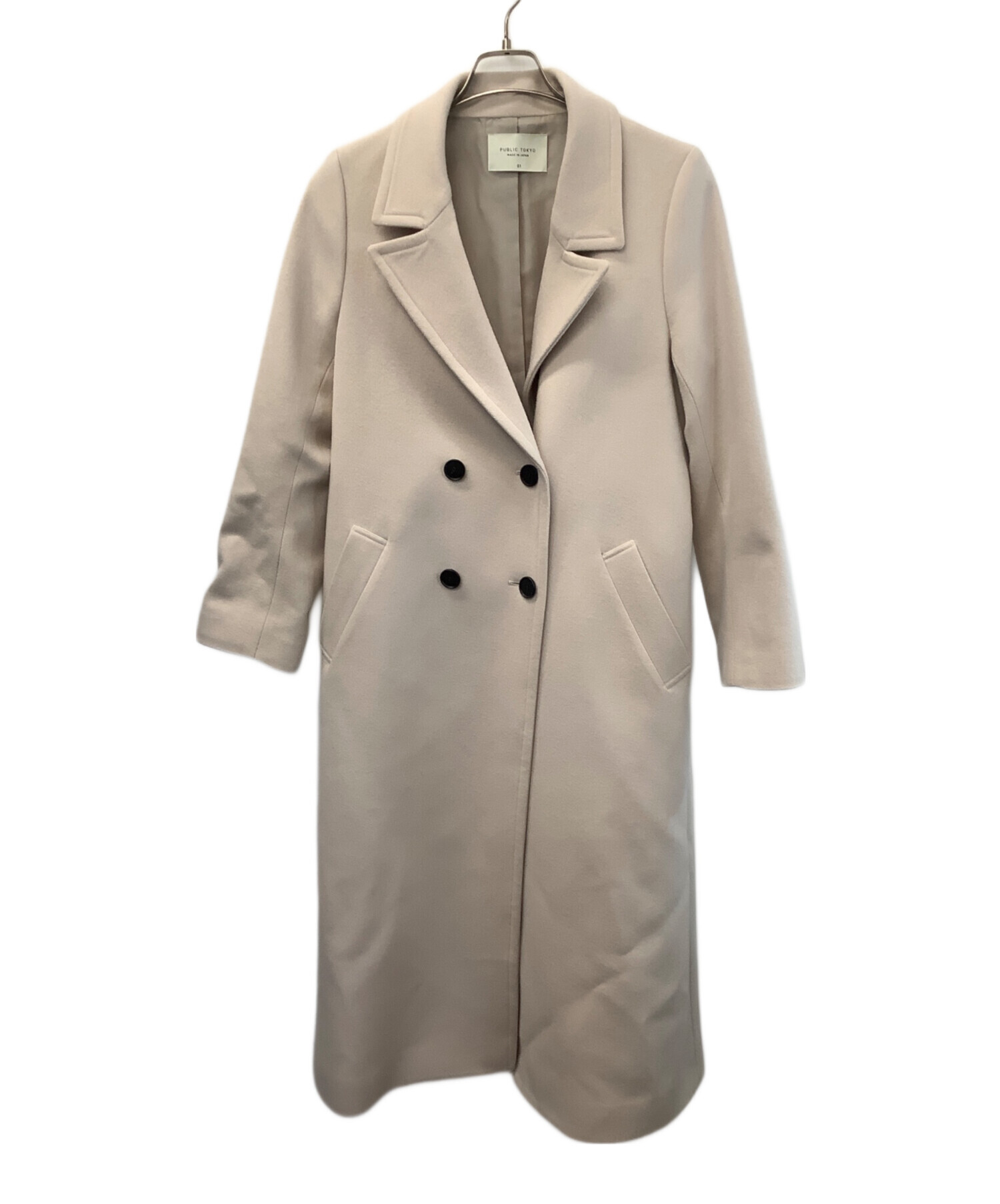 PUBLIC TOKYO」 チェスターコート 1 ブラック レディース 中古・古着 