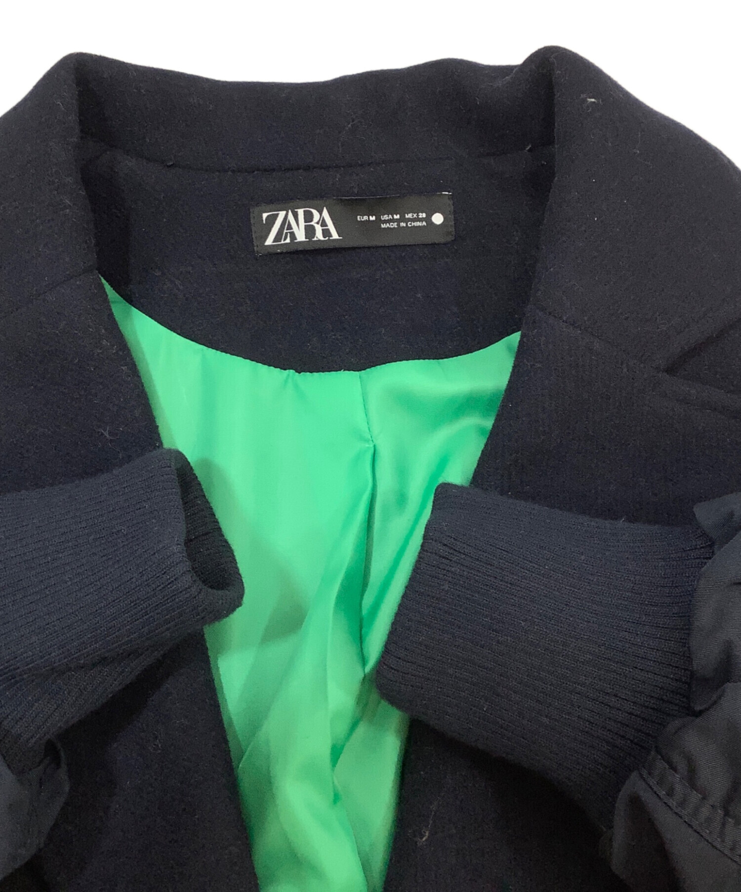 中古・古着通販】ZARA (ザラ) マッチングボンバーコート ネイビー