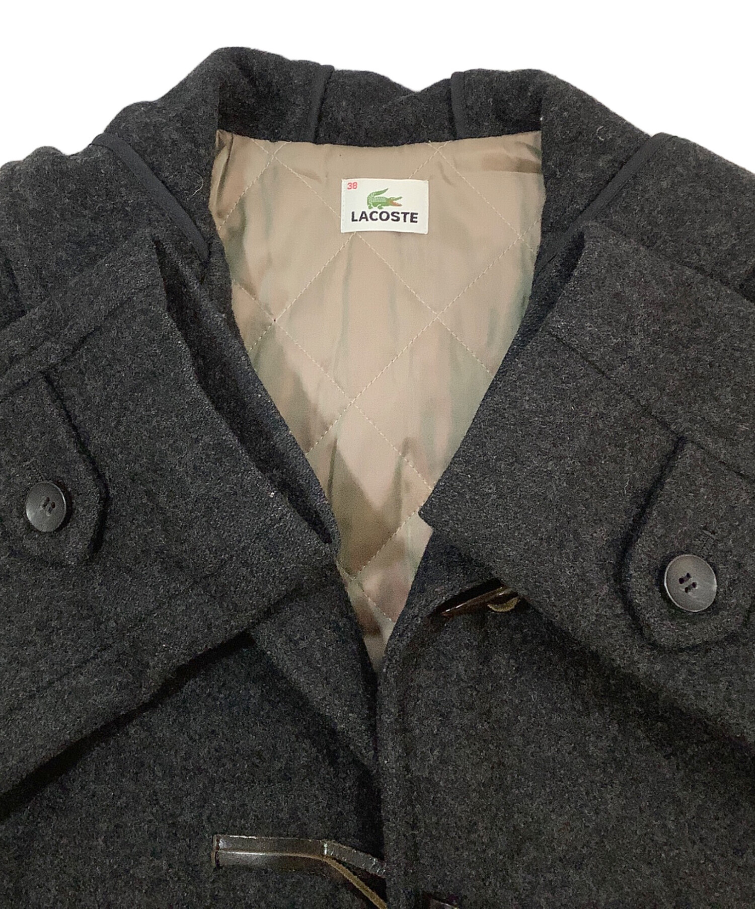 中古・古着通販】LACOSTE (ラコステ) ダッフルコート ブラック サイズ