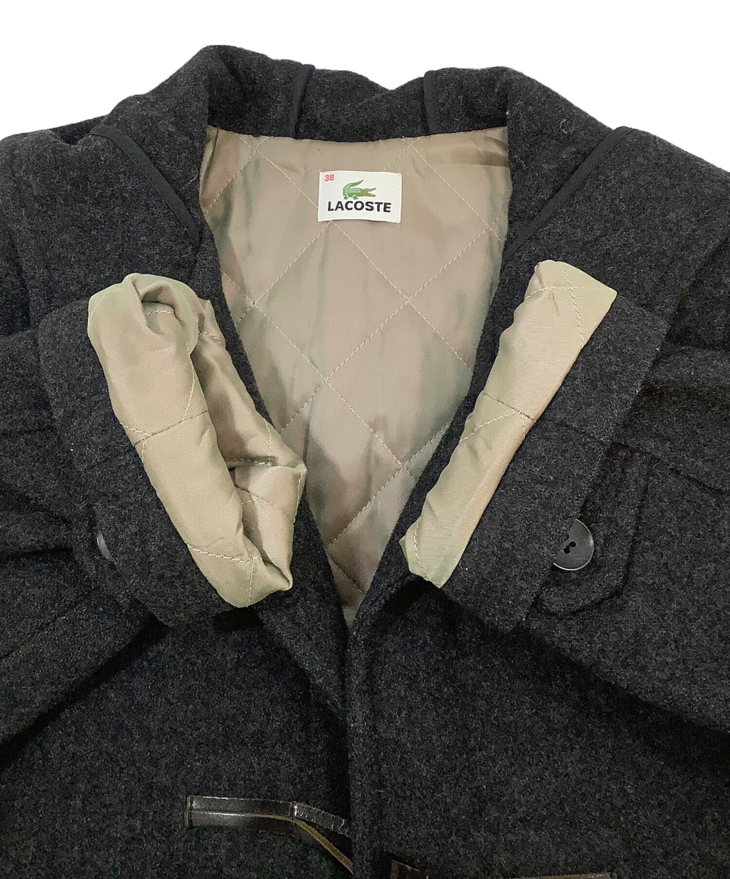 中古・古着通販】LACOSTE (ラコステ) ダッフルコート ブラック サイズ