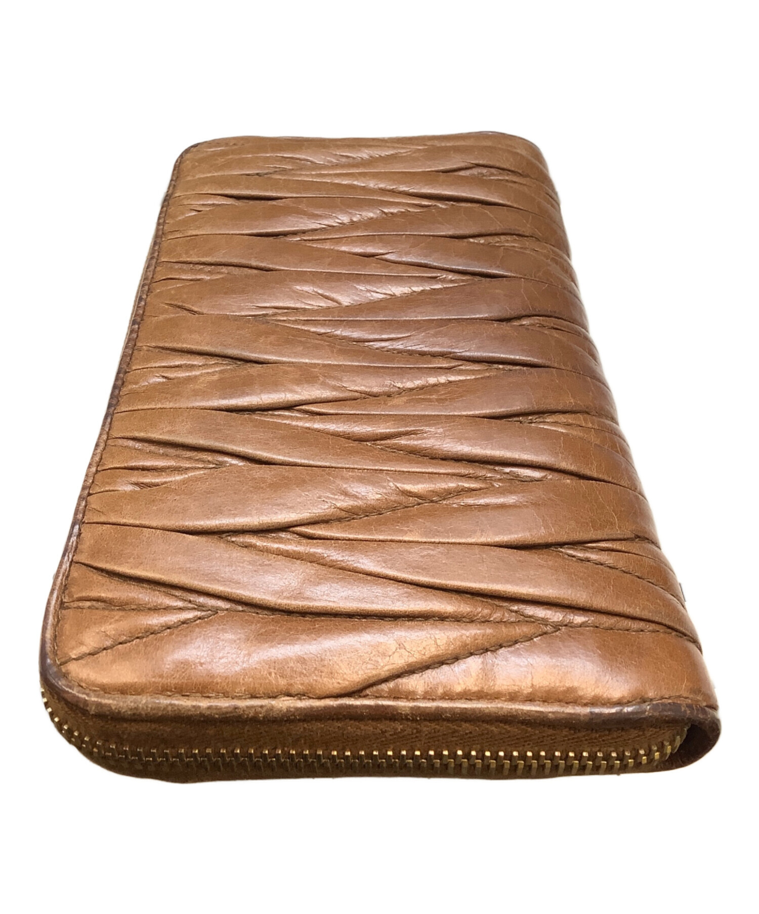 【BIGお買い物ラリー★30%OFFセール中】ミュウミュウ MIUMIU 長財布ロゴ ブラウン レディース 中古 中古・古着通販】MIU MIU (ミュウミュウ) 長財布 ブラウン｜ブランド