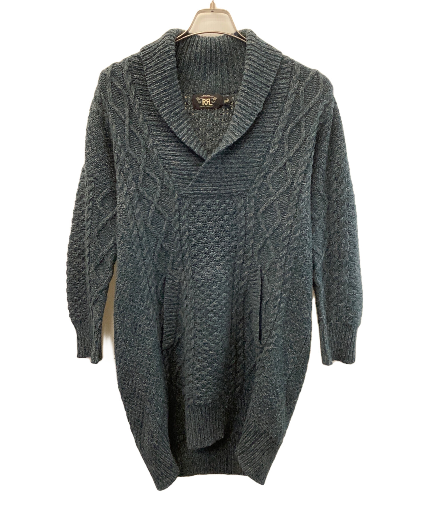 RRL ダブルアールエル ワンピース レディース 【古着】【中古】 中古・古着通販】RRL (ダブルアールエル) 厚手ニット ブルー サイズ:XL