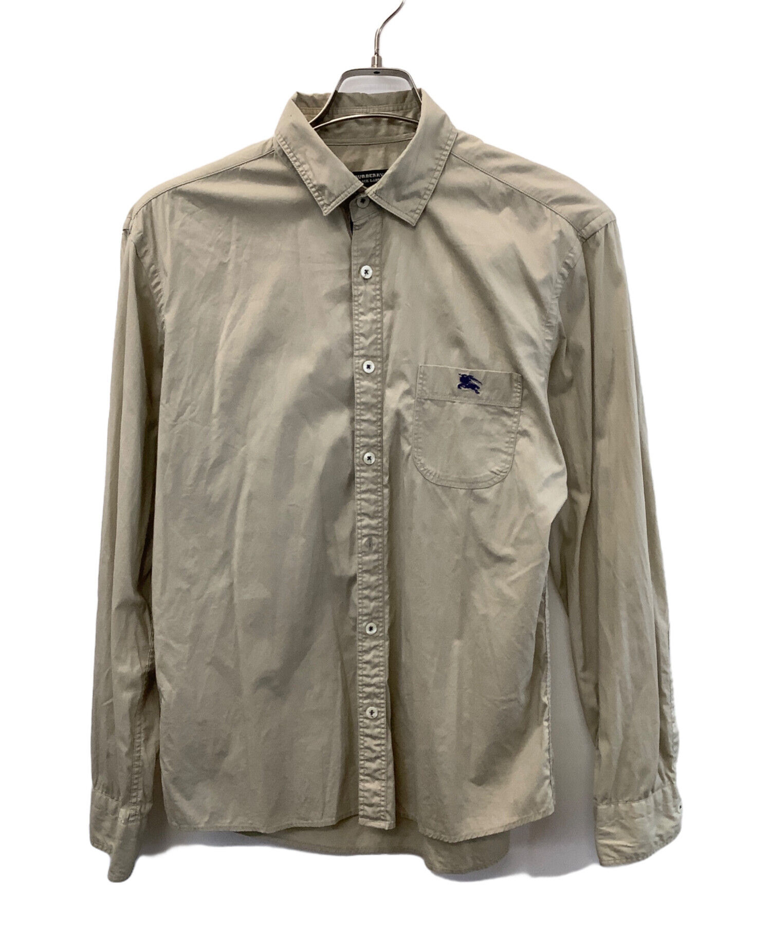BURBERRY 長袖シャツ ベージュ 黒 中古・古着通販】BURBERRY BLACK LABEL (バーバリーブラックレーベル