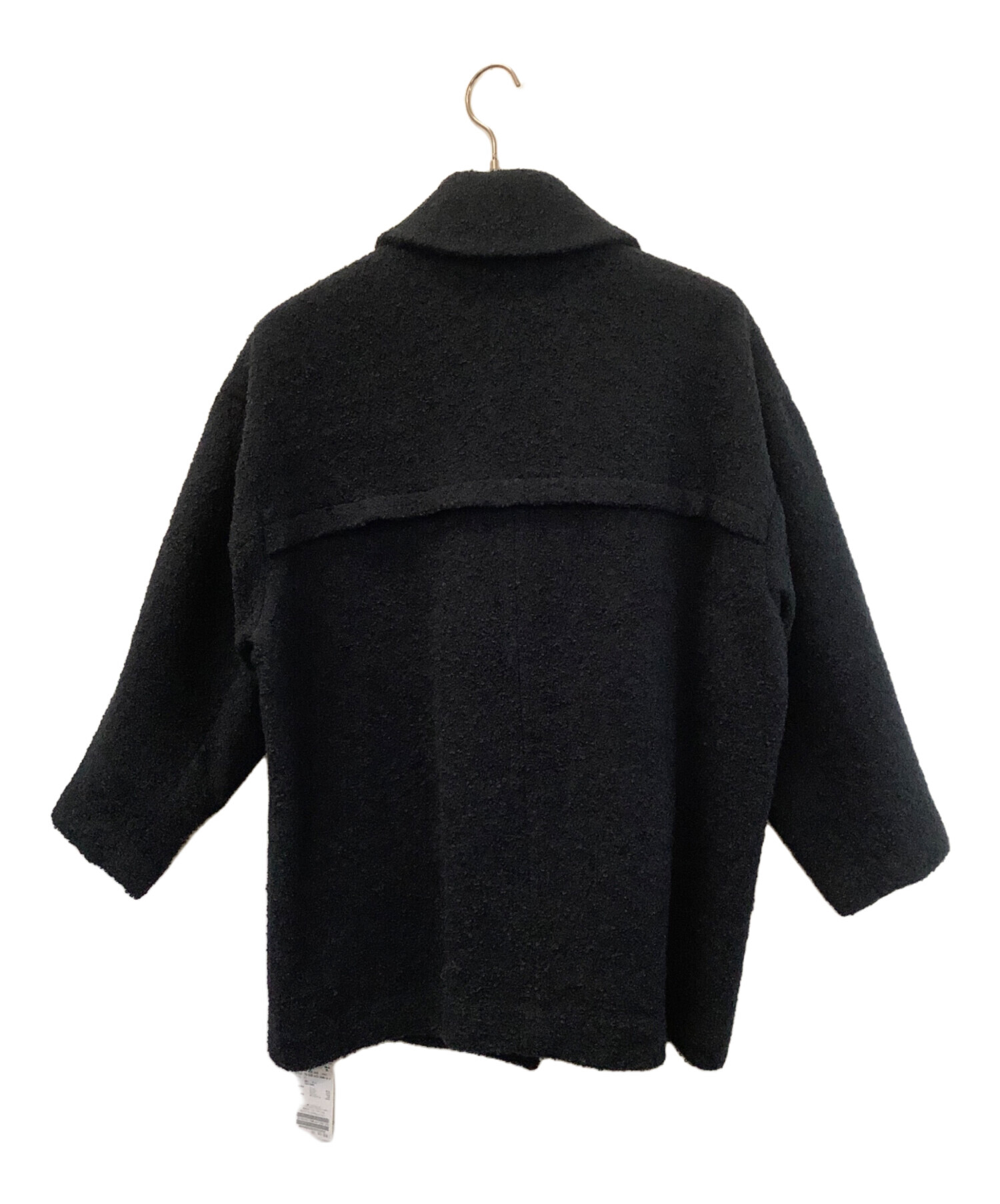 スローブイエナ　ショートコート　ブラック スローブイエナ ショートコート ブラック ダブルループビッグラペル