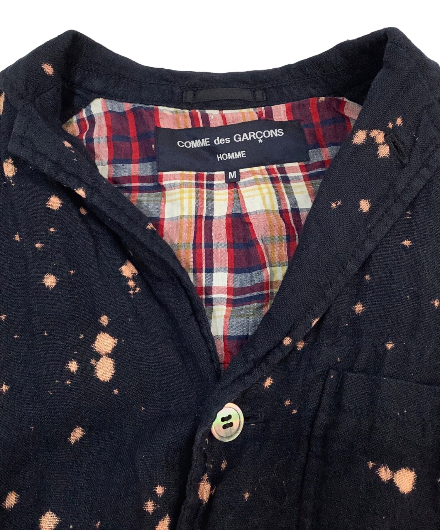 LA8115 1989年 コムデギャルソン ジャケット ウール 襟付き 紺 LA8115 1989年 コムデギャルソン ジャケット ウール 襟付き 紺