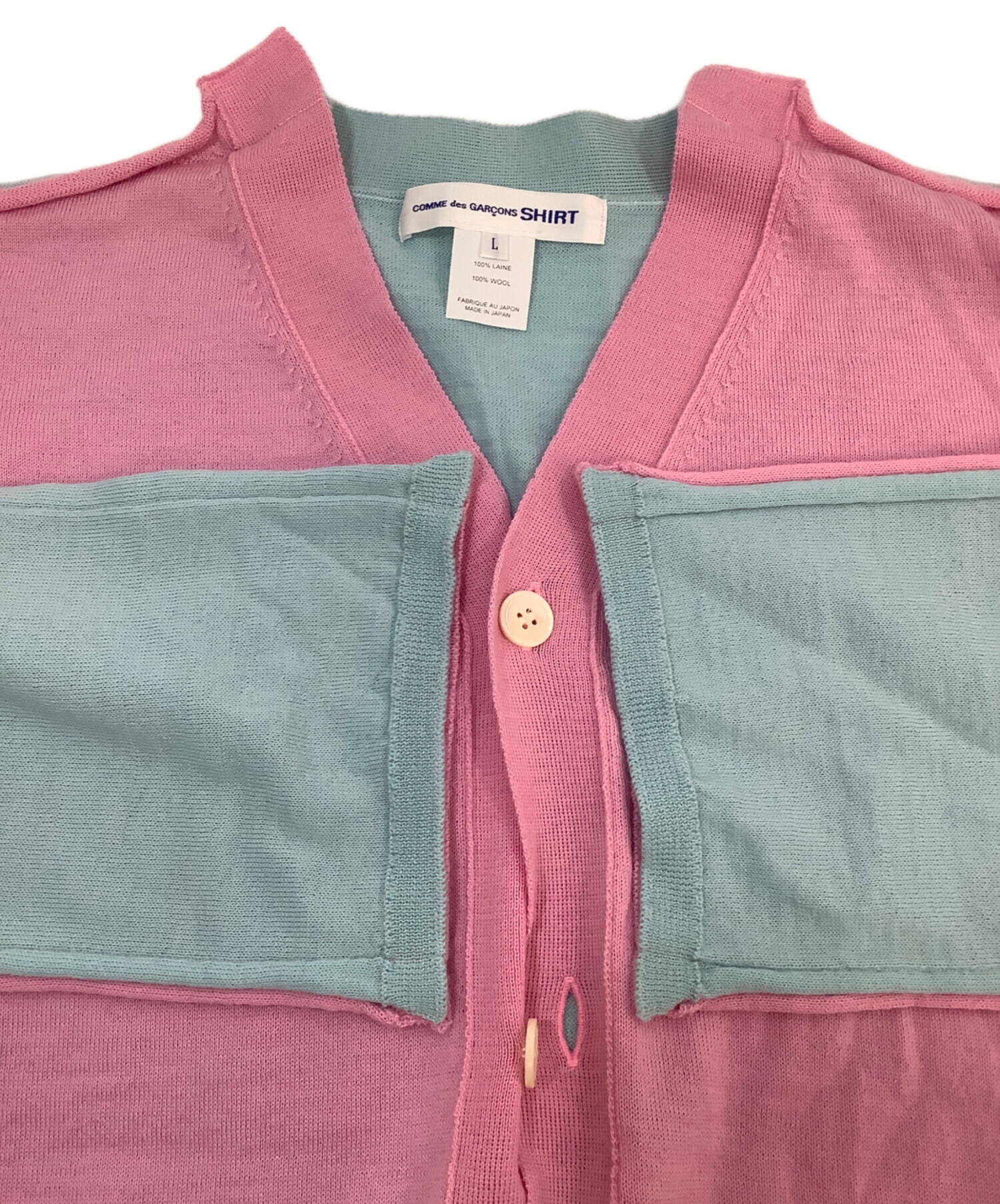 【美品】COMME de GARCONS SHIRT◆長袖カーディガン コムデギャルソン シャツ フォーエバー カーディガン ネイビー