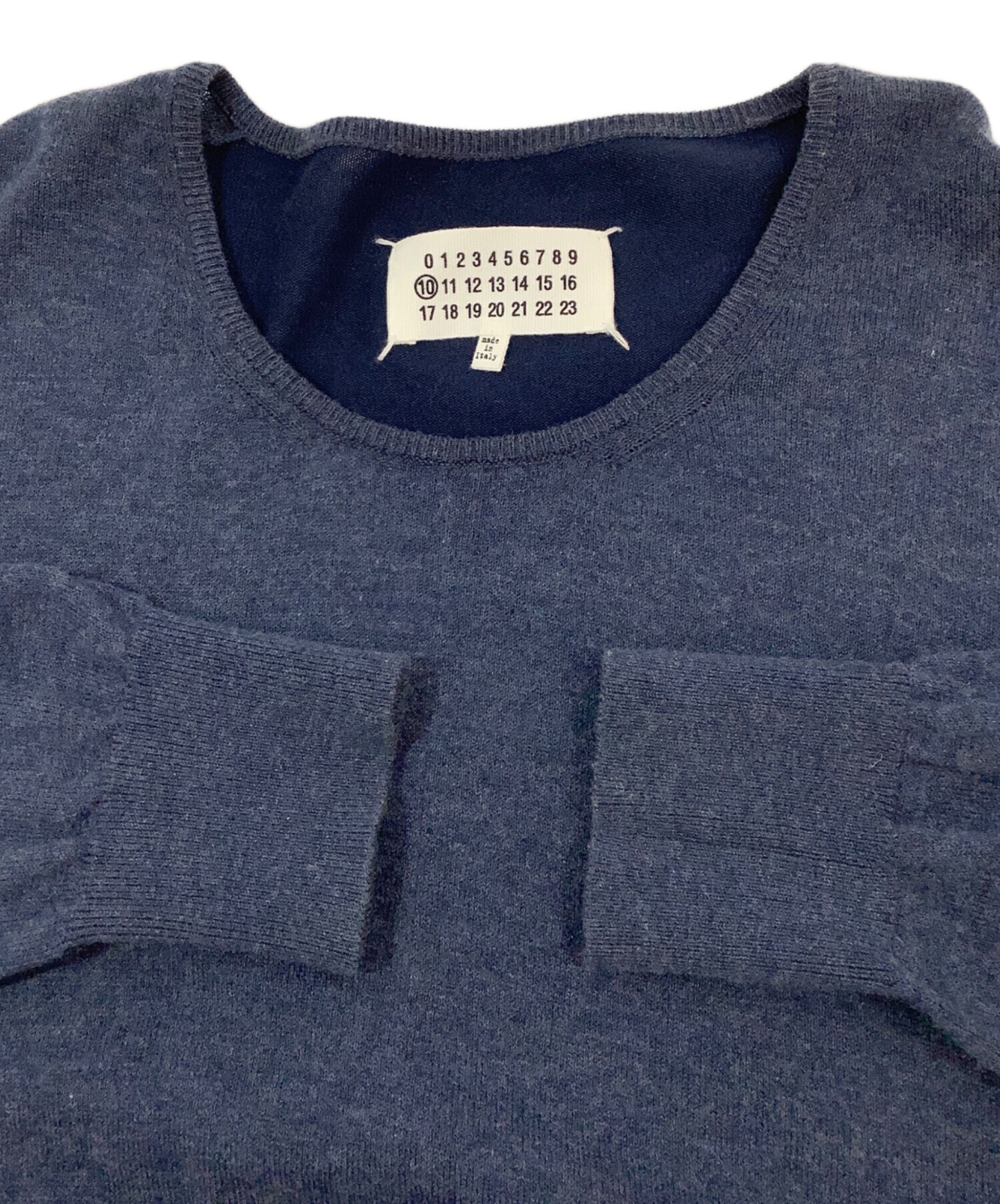 maison martin margiela ニット【ブルー】sサイズ 中古・古着通販】Maison Margiela (メゾンマルジェラ) 薄手ニット