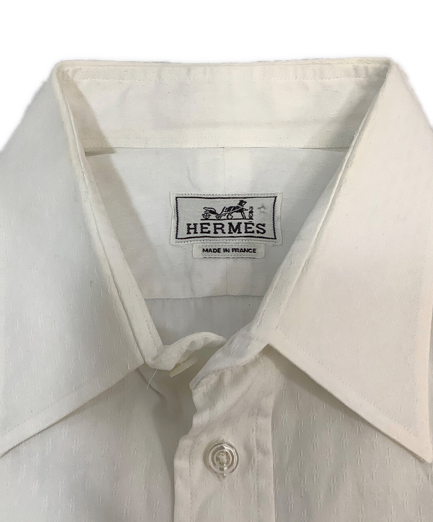 中古・古着通販】HERMES (エルメス) 長袖シャツ ホワイト サイズ:41