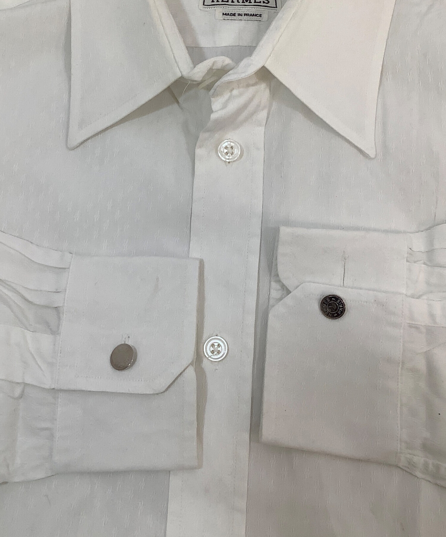 HERMES ホワイト 長袖シャツ 中古・古着通販】HERMES (エルメス) 長袖シャツ ホワイト サイズ:41