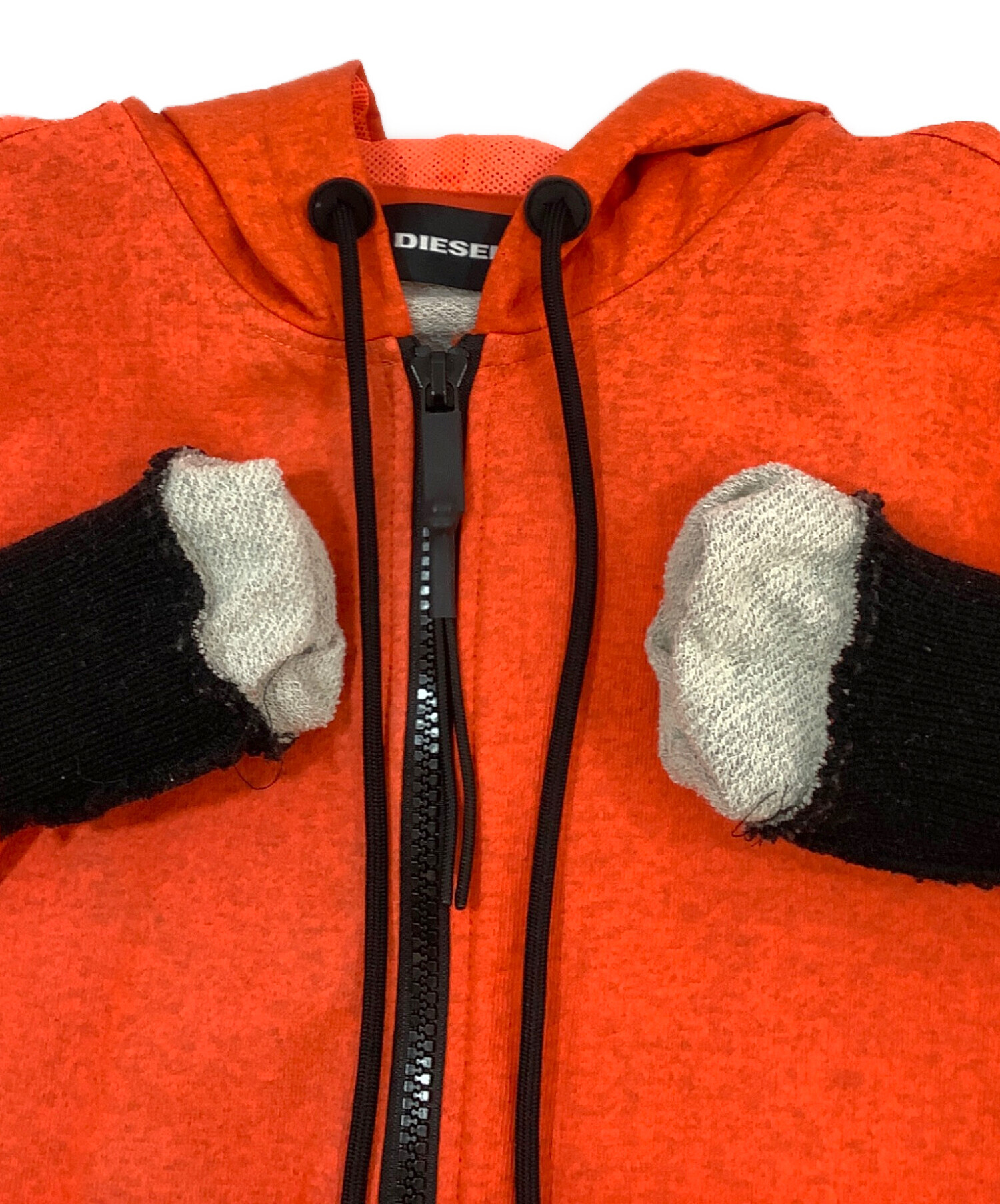 中古・古着通販】DIESEL (ディーゼル) ジップパーカー オレンジ サイズ