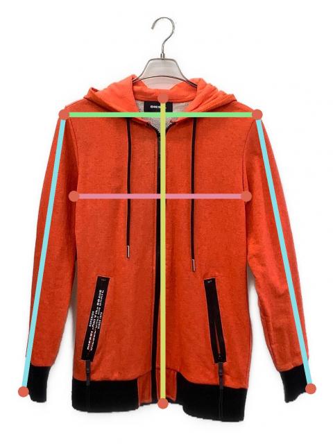 中古・古着通販】DIESEL (ディーゼル) ジップパーカー オレンジ サイズ