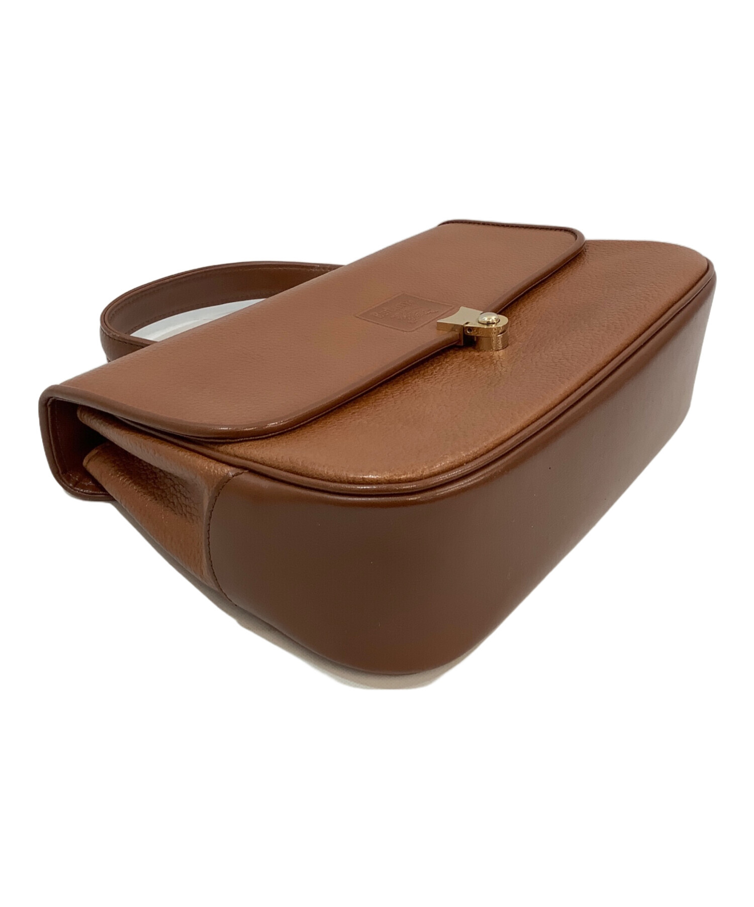 再値下げ★バーバリーズ Burberrys ブラウン レザー バンドッグ筒型 中古・古着通販】Burberry's (バーバリーズ) ハンドバッグ ブラウン