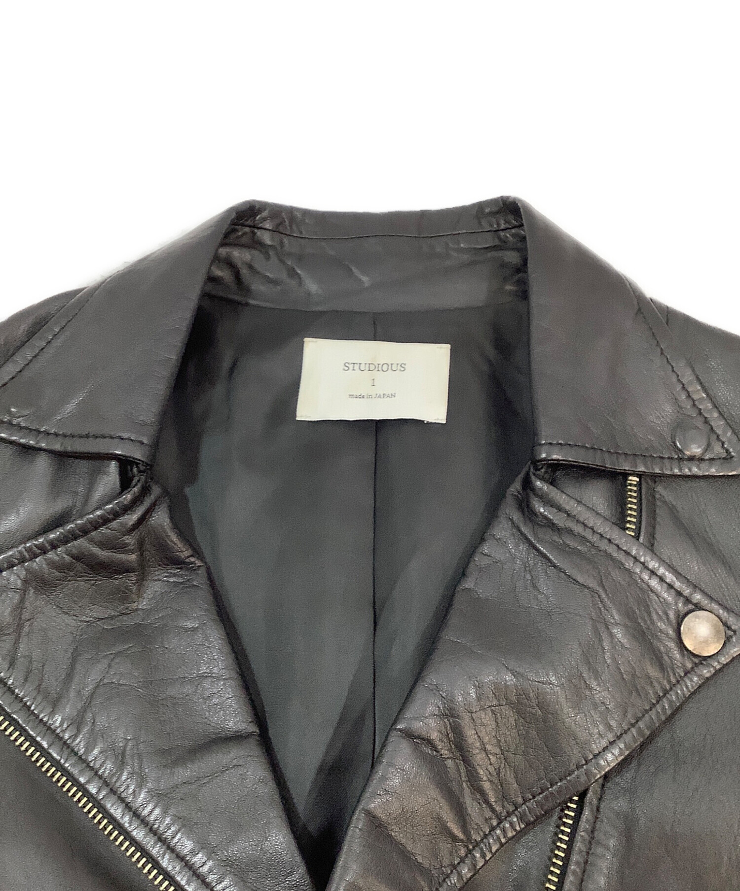 【ほぼ未使用】STUDIOUSのダブルライダースジャケット 中古・古着通販】STUDIOUS (ステュディオス) ダブルライダース