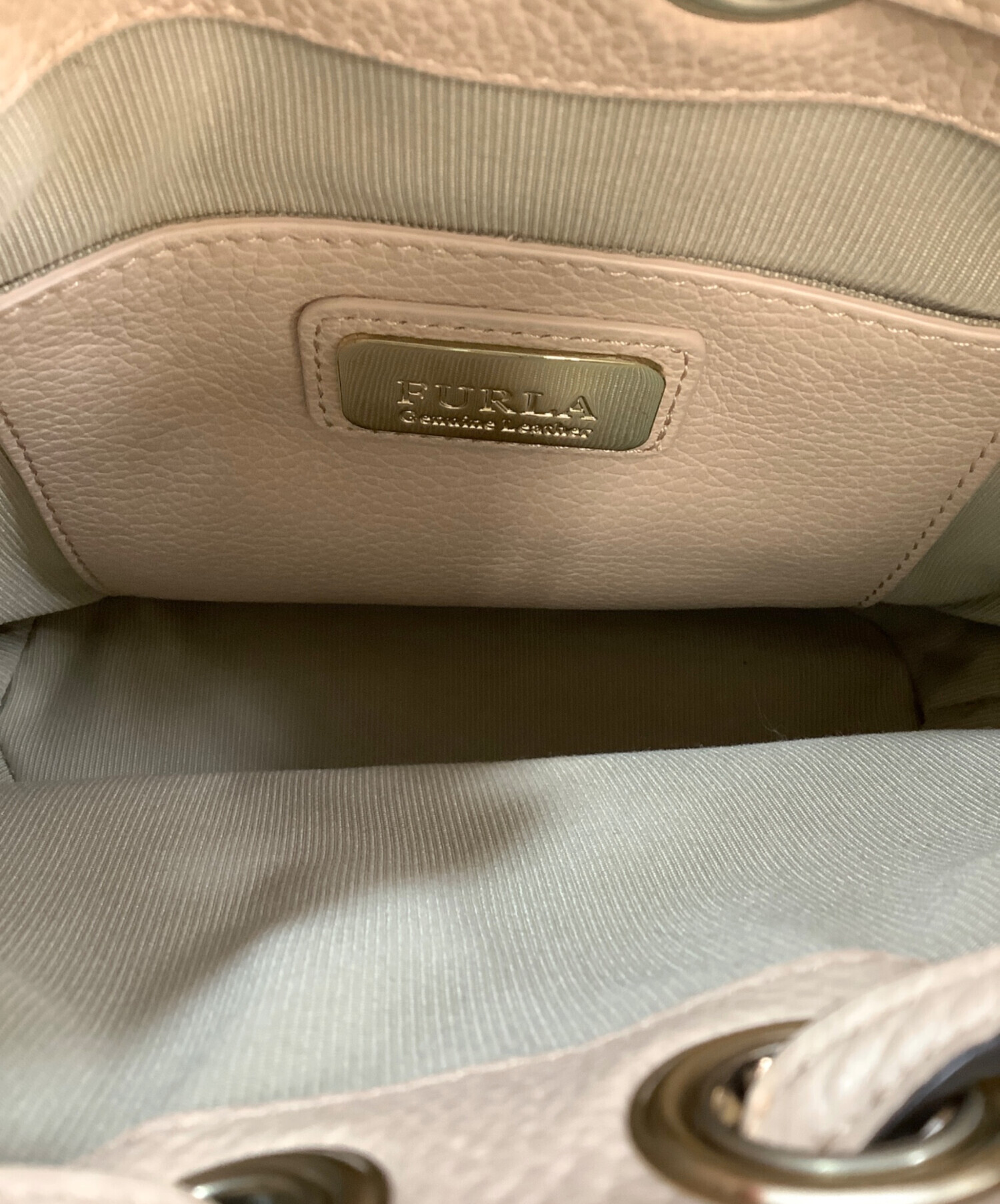 FURLA ベージュ 巾着型ショルダーバッグ フルラ FURLA Furla ショルダーバッグ GAIA ハンドバッグ 巾着バッグ