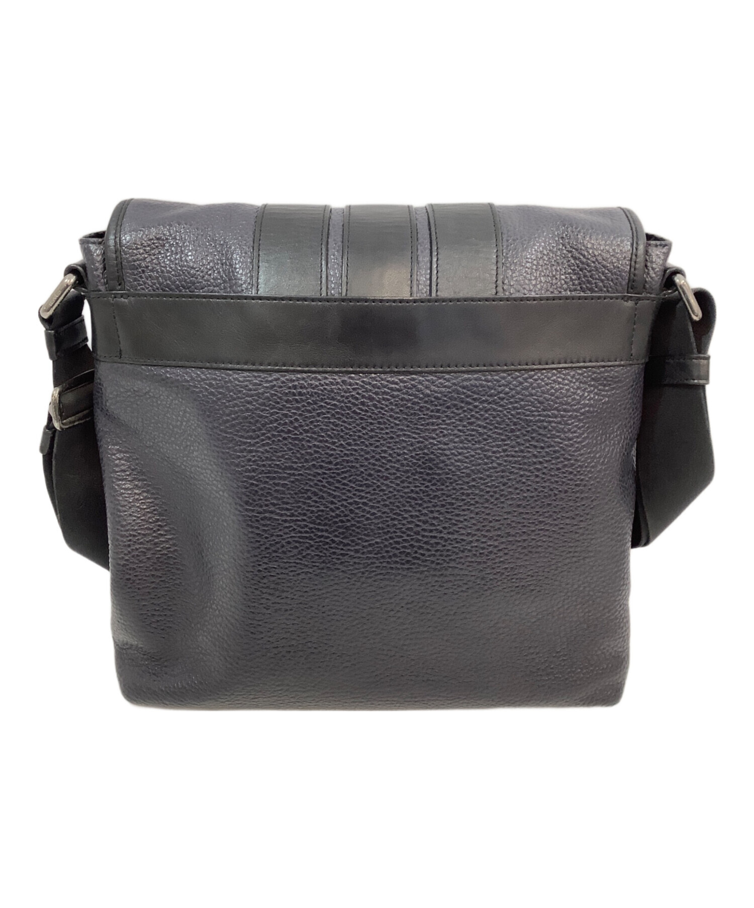 中古・古着通販】COACH (コーチ) フラップショルダーバッグ ネイビー