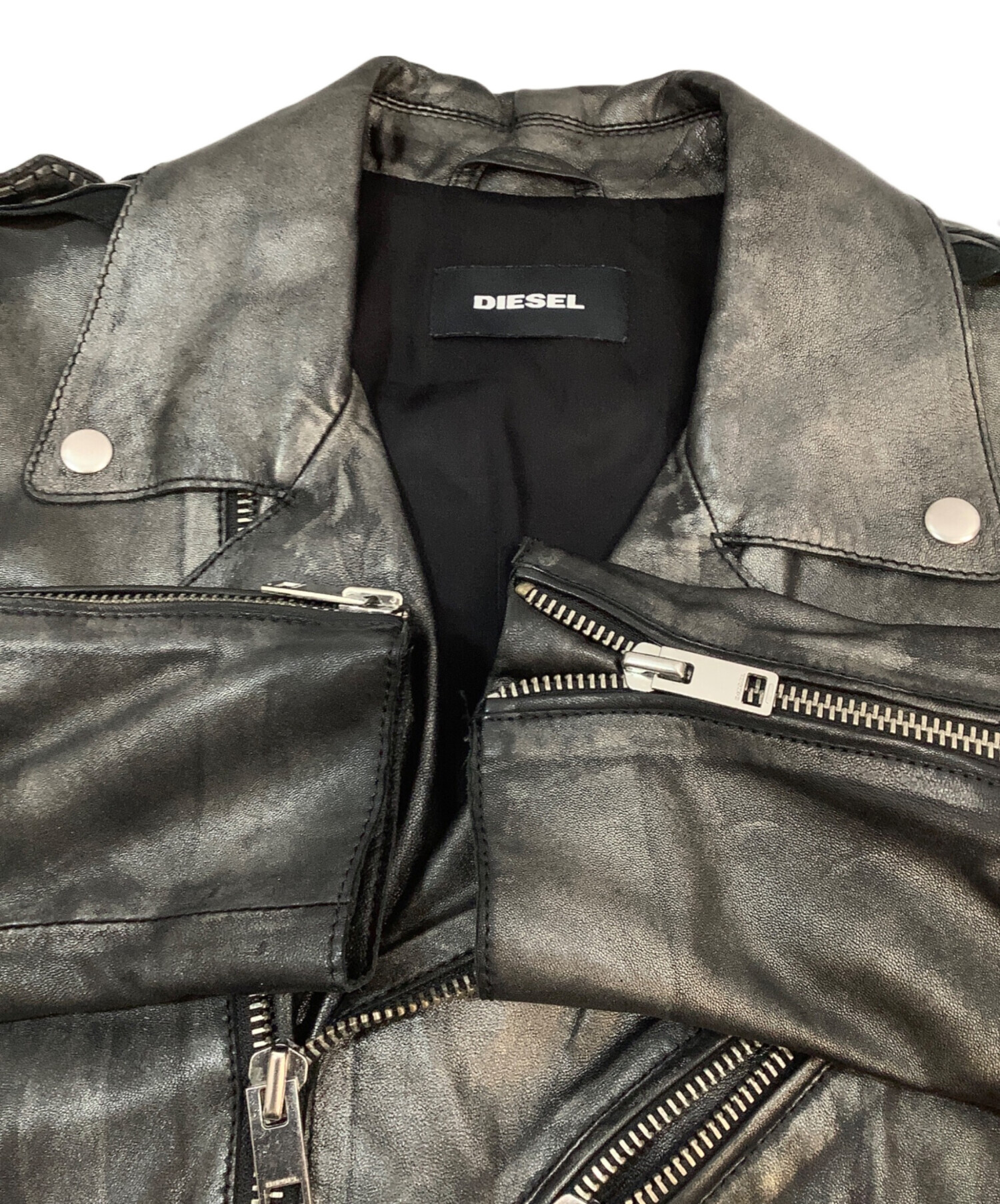 コーティングライダースジャケット 【美品】DIESEL DIESEL（ディーゼル） ダブルライダース 【並行輸入品】ディーゼル ジャケット・アウター