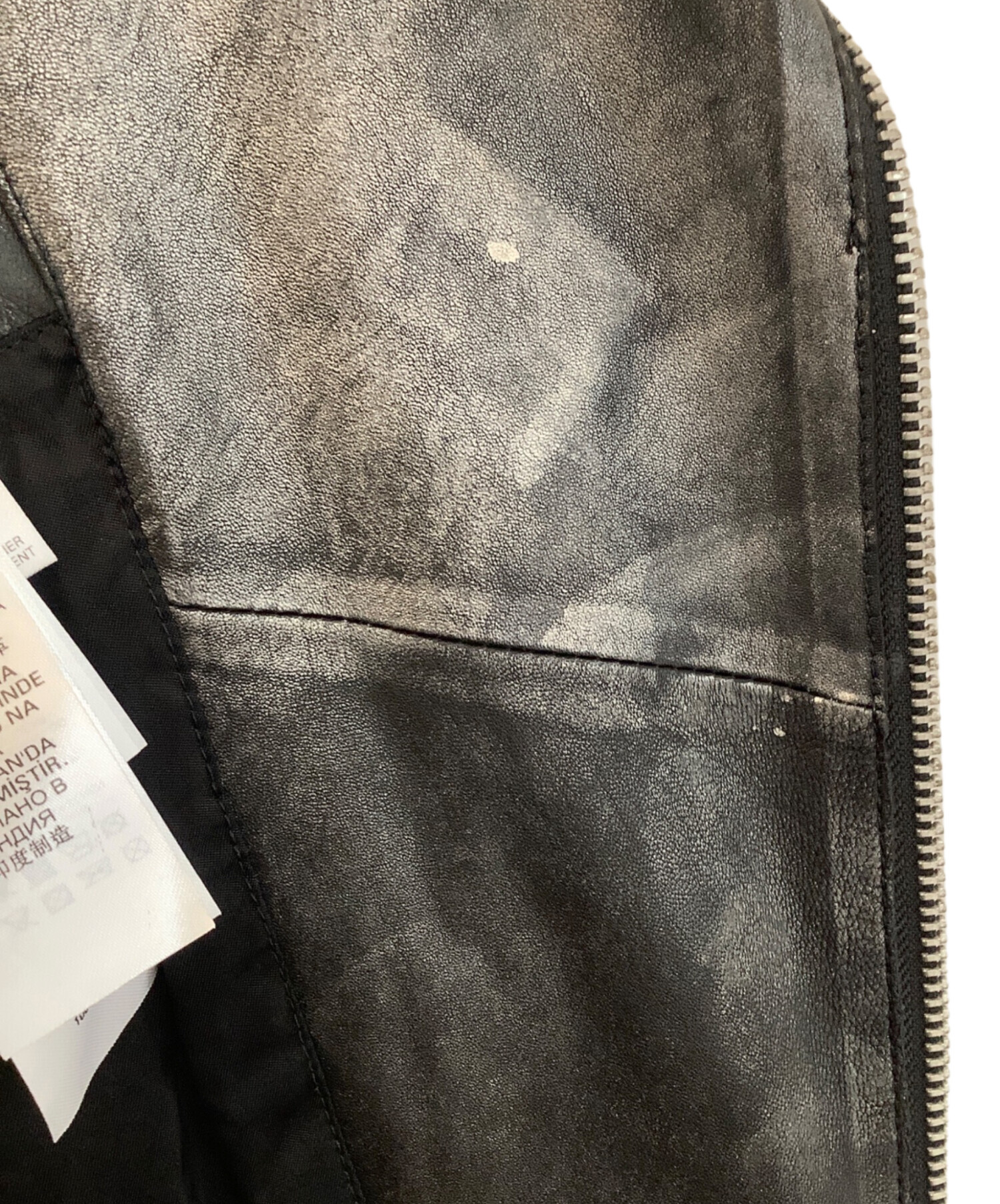 中古・古着通販】DIESEL (ディーゼル) ライダースジャケット シルバー