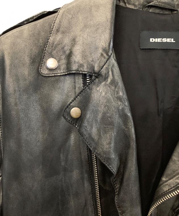 中古・古着通販】DIESEL (ディーゼル) ライダースジャケット シルバー