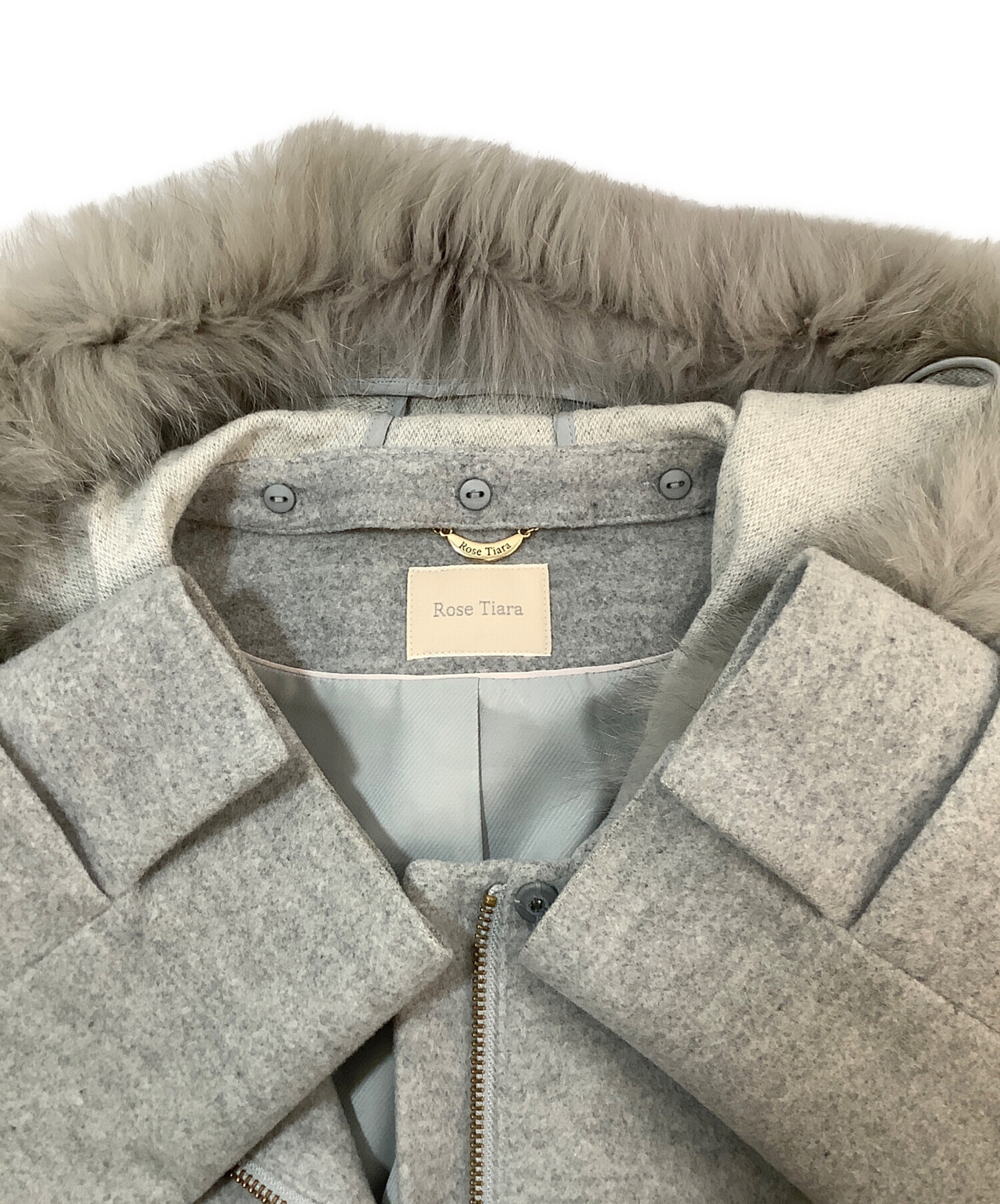 中古・古着通販】Rose Tiara (ローズティアラ) ウールコート グレー